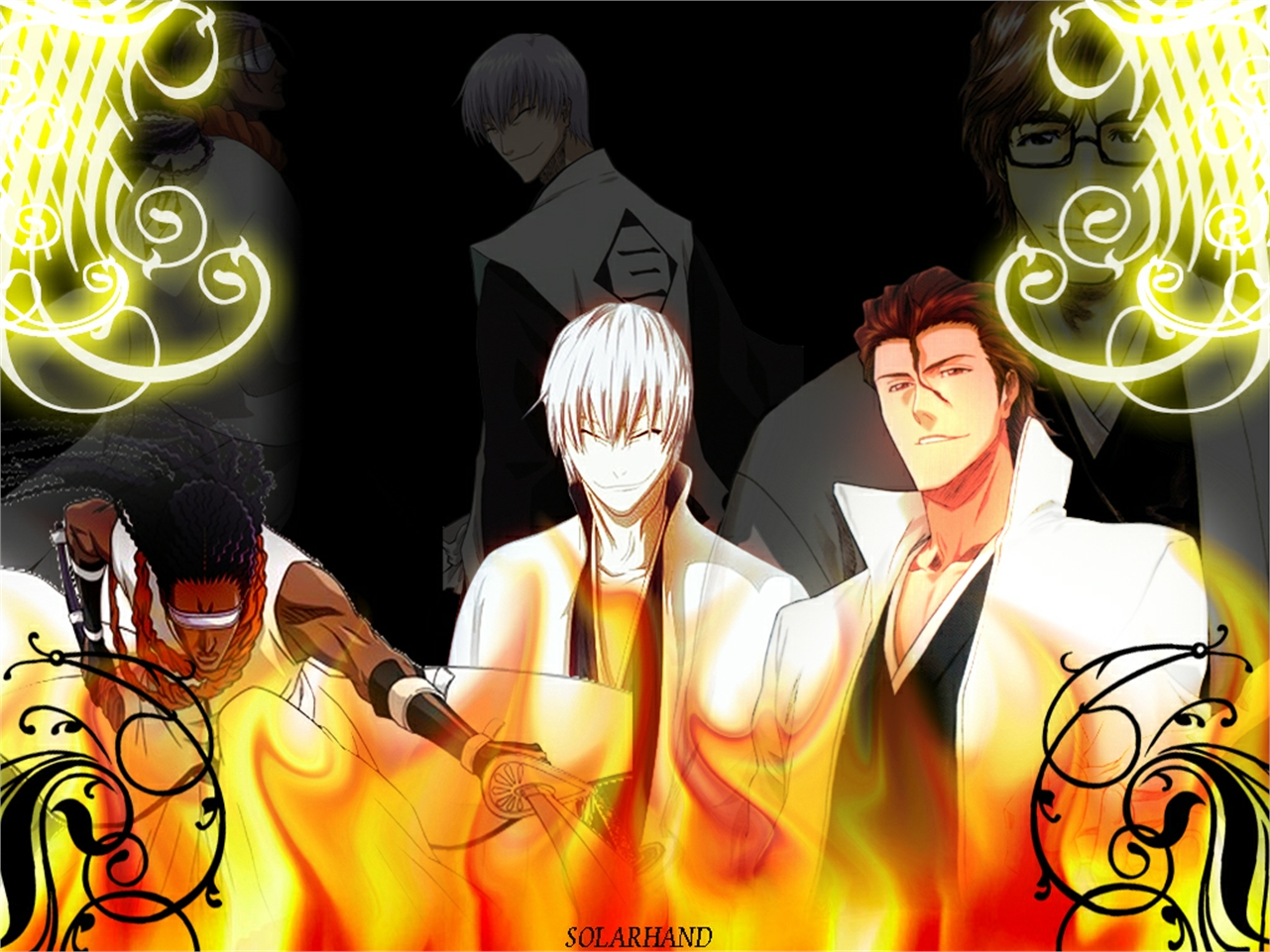 Kaname Tosen and other Bleach characters HD Wallpaper
