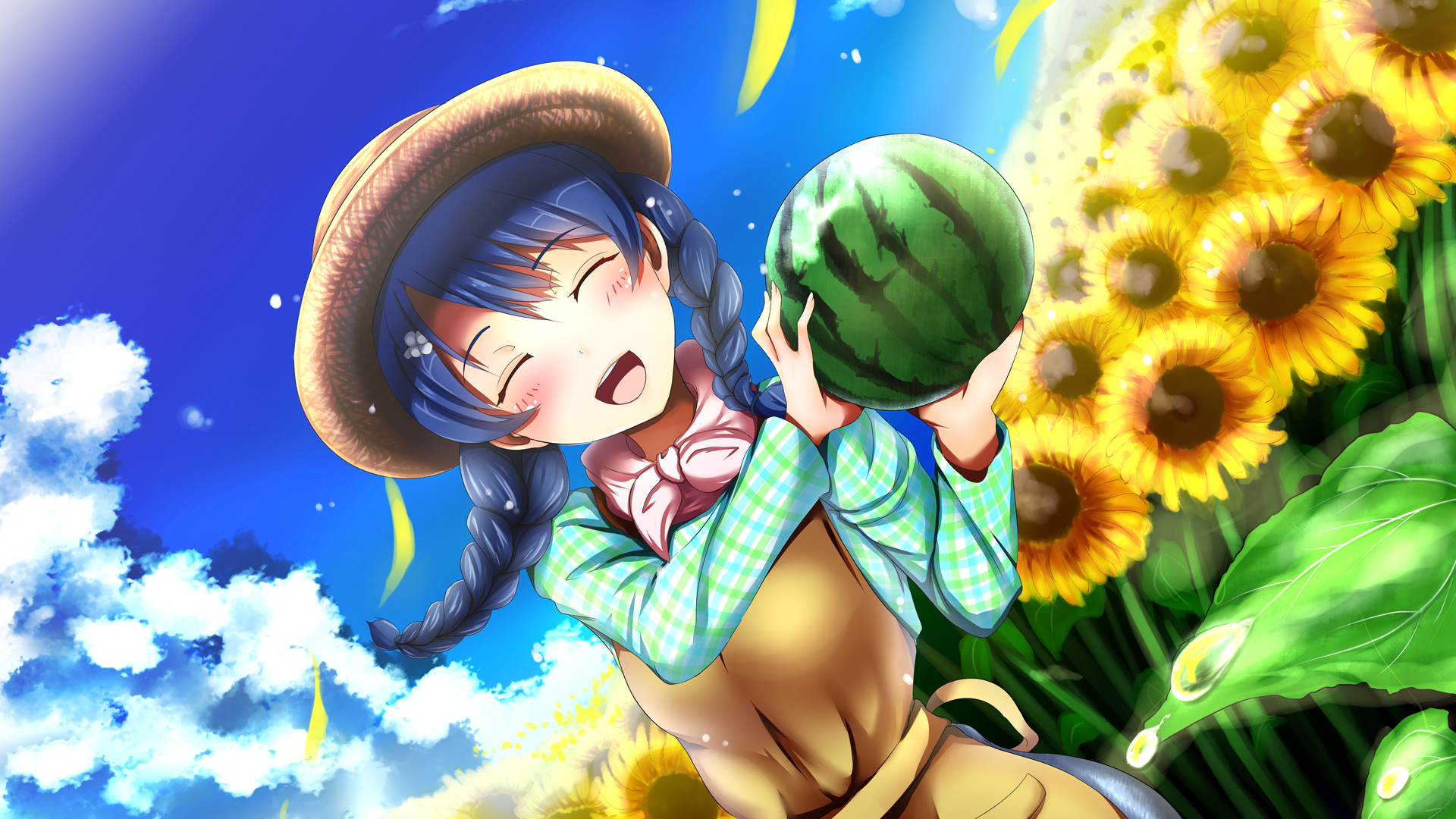 Megumi Tadokoro from Food Wars! holding a watermelon HD Wallpaper