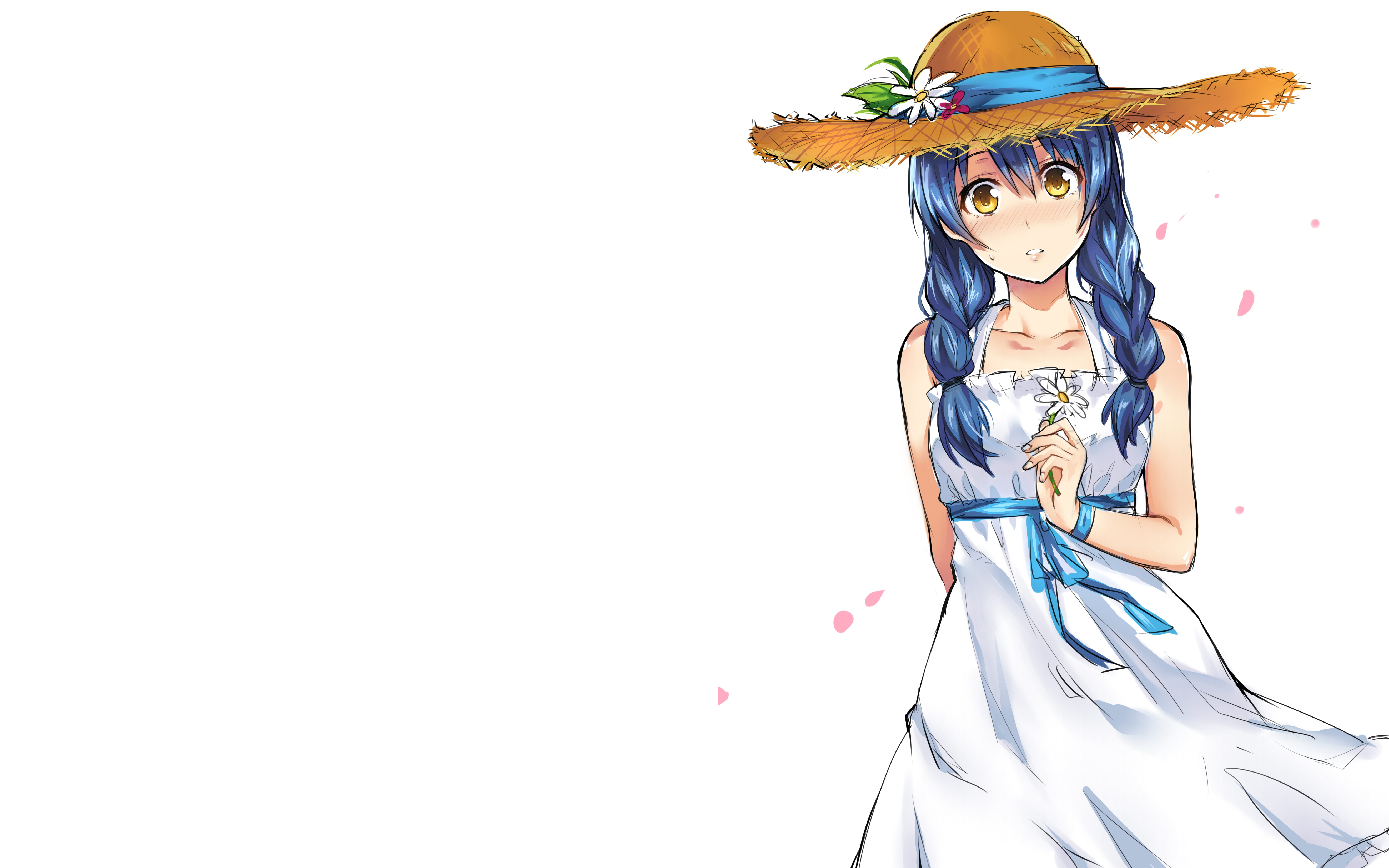 Megumi Tadokoro from Food Wars! wearing a straw hat HD Wallpaper