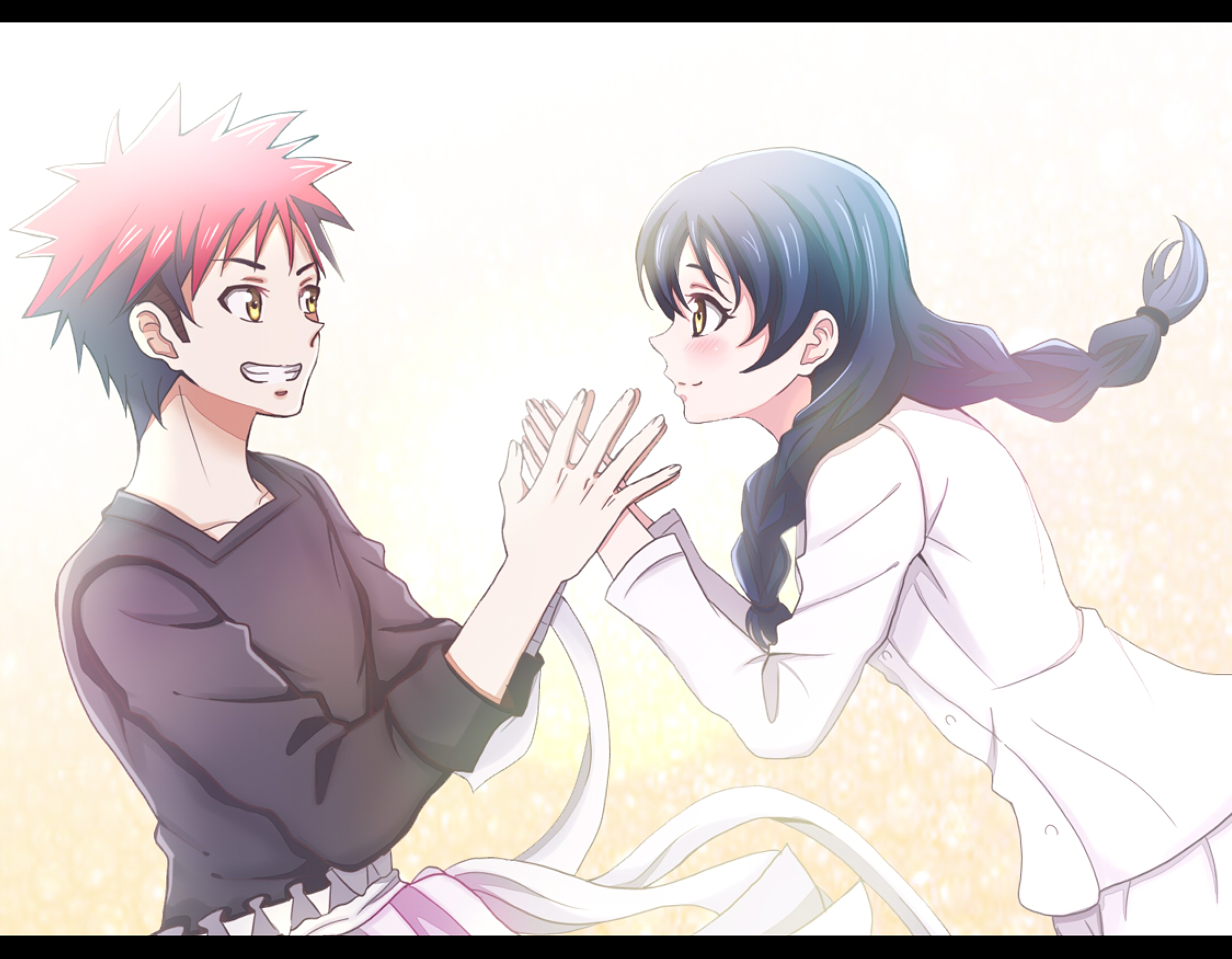 Soma Yukihira and Megumi Tadokoro from Food Wars! HD Wallpaper