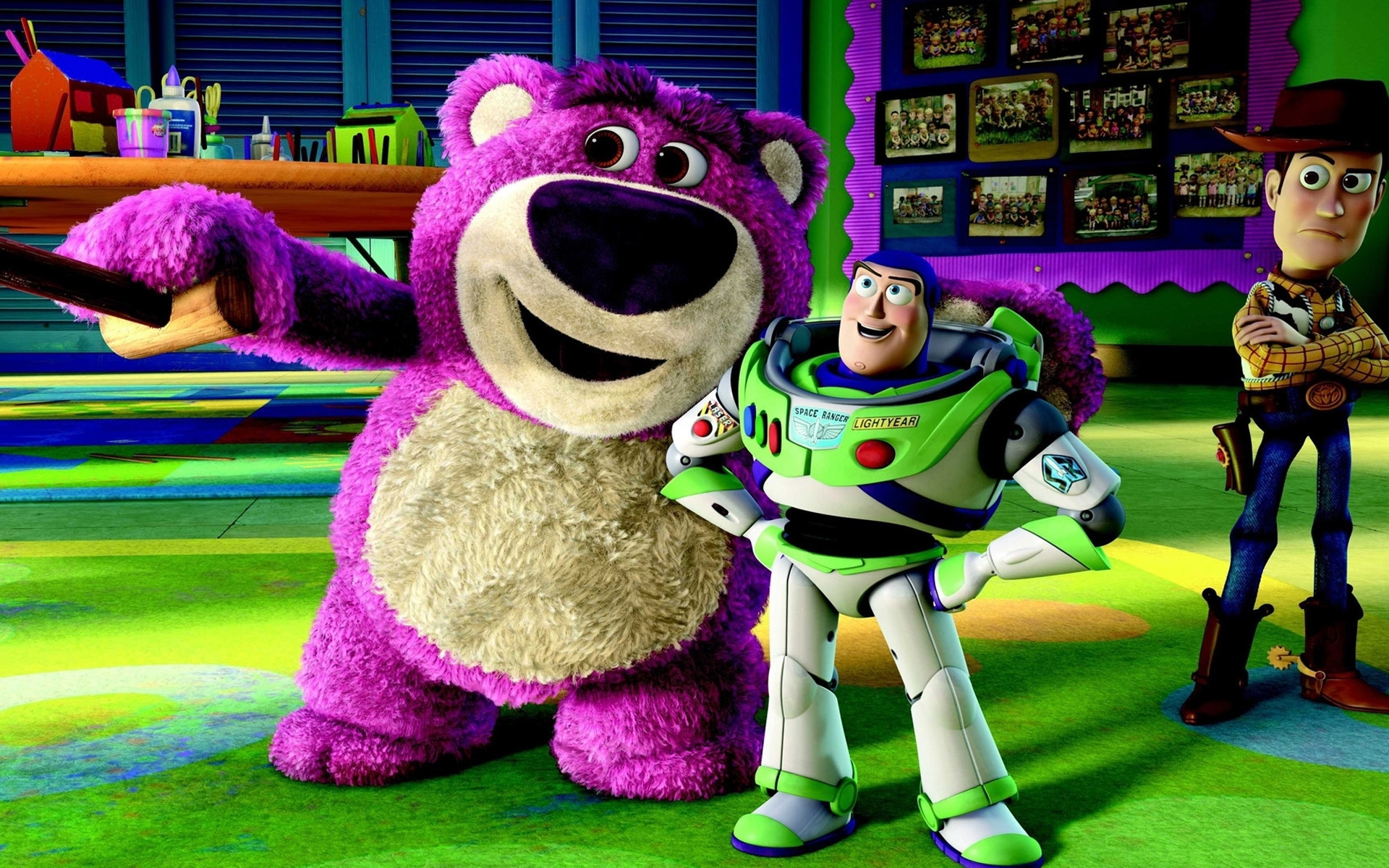 Lotso, Buzz Lightyear, and Woody from Toy Story HD Wallpaper