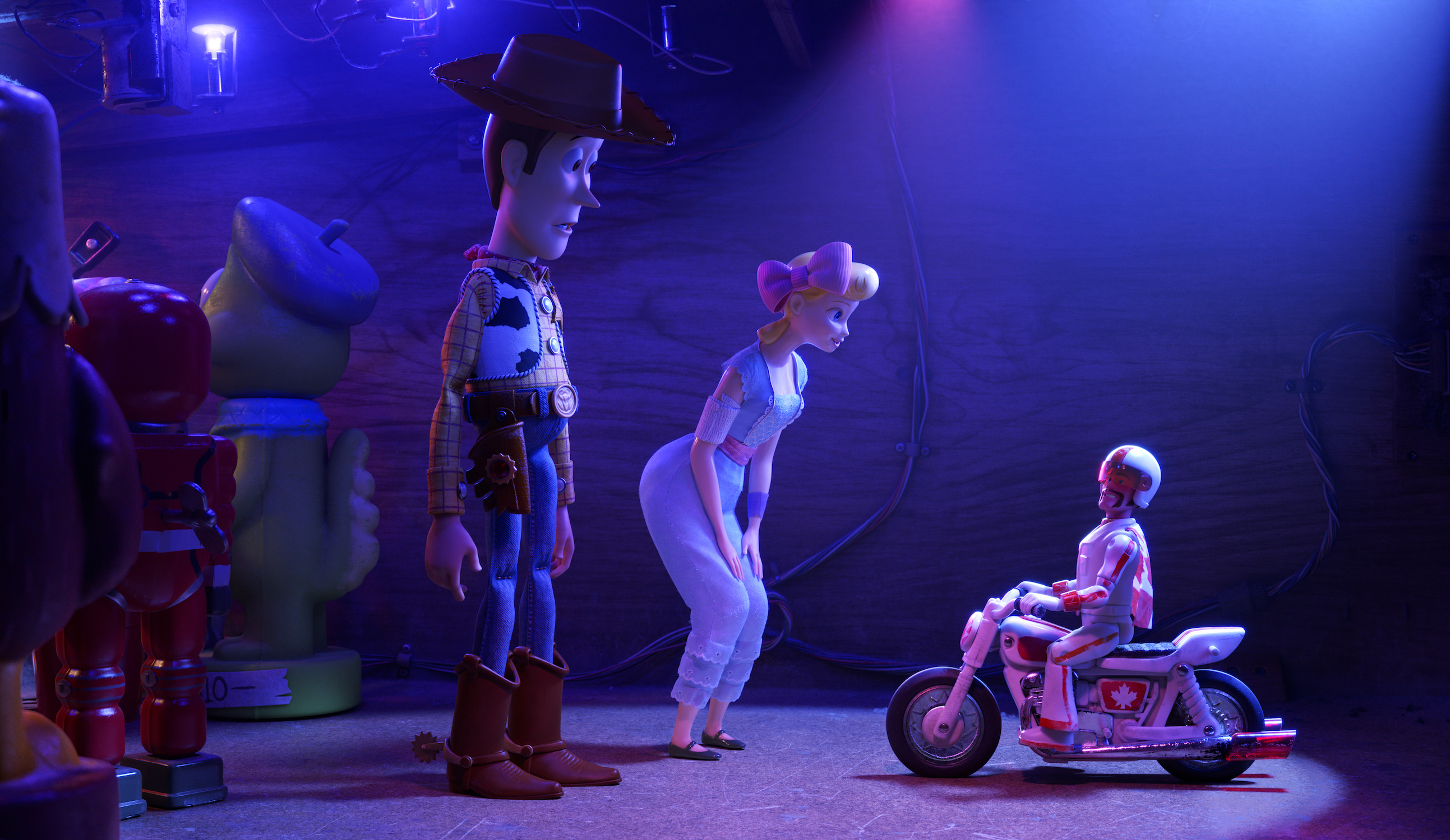 Woody and Bo Peep from Toy Story with Duke Caboom HD Wallpaper