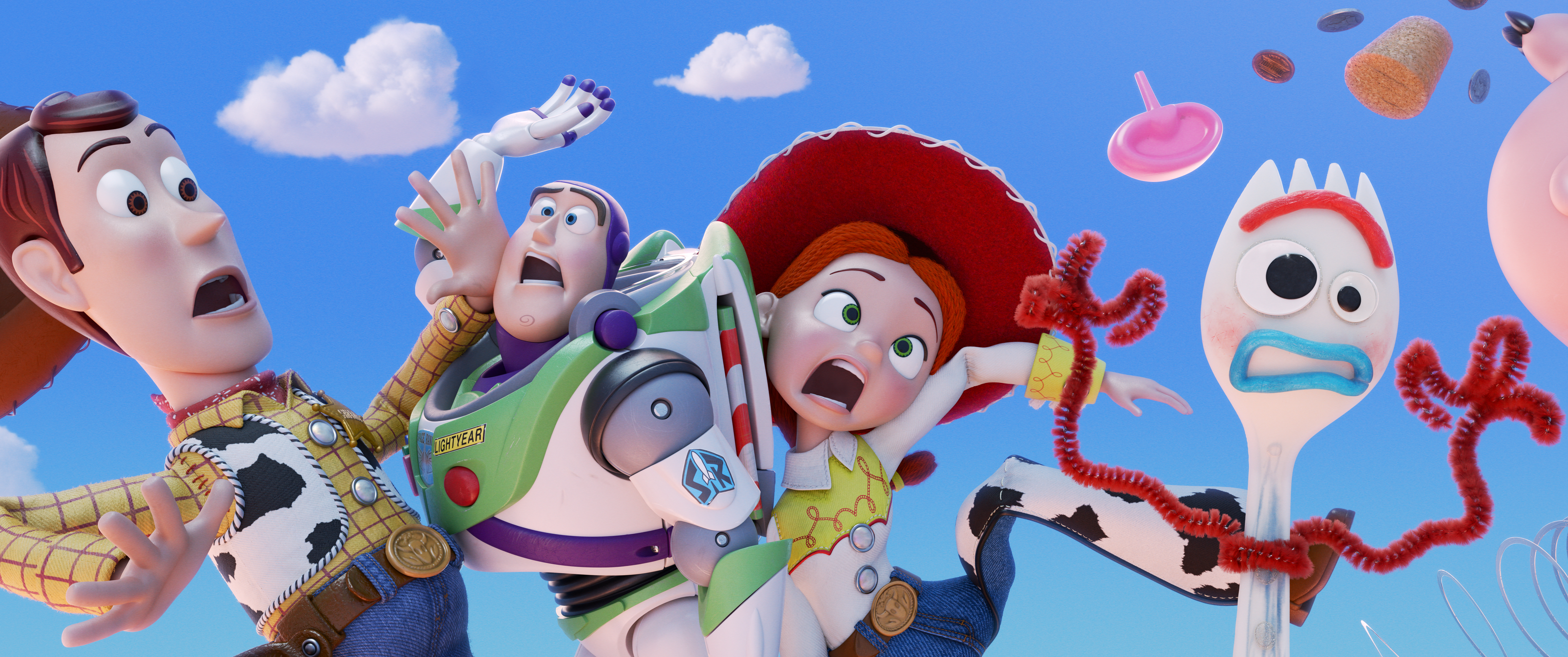 Woody, Buzz, Jessie, and Forky from Toy Story HD Wallpaper