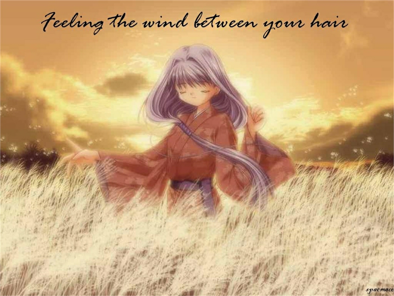 Kanna from Air feeling the wind in her hair HD Wallpaper