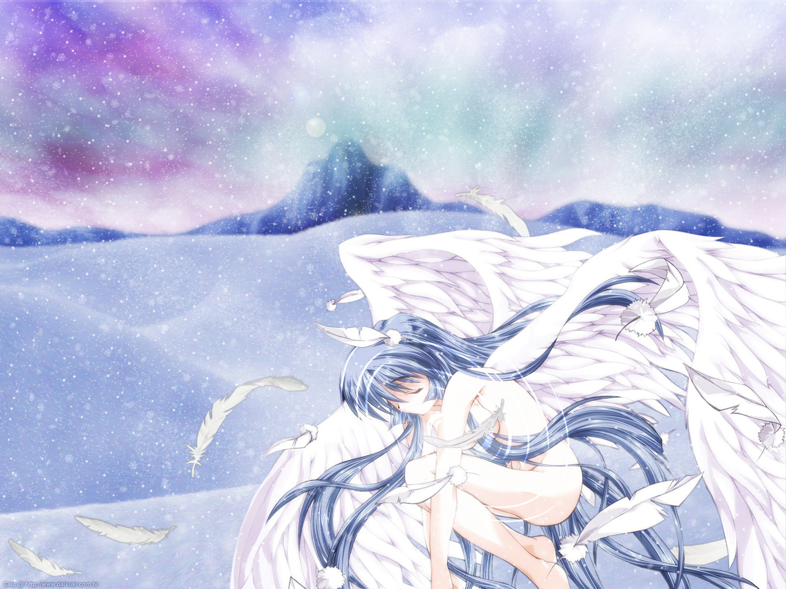 Kanna from Air in a snowy landscape HD Wallpaper