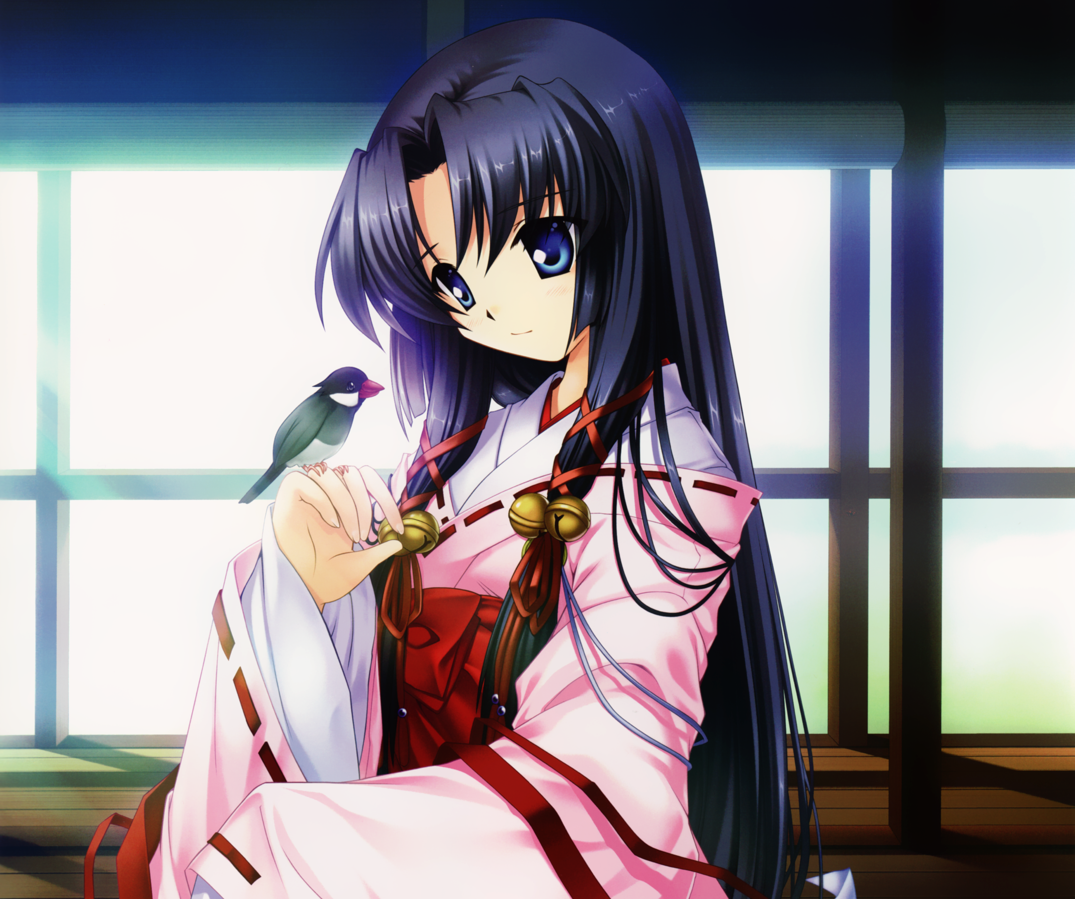 Kanna from Air with a bird HD Wallpaper