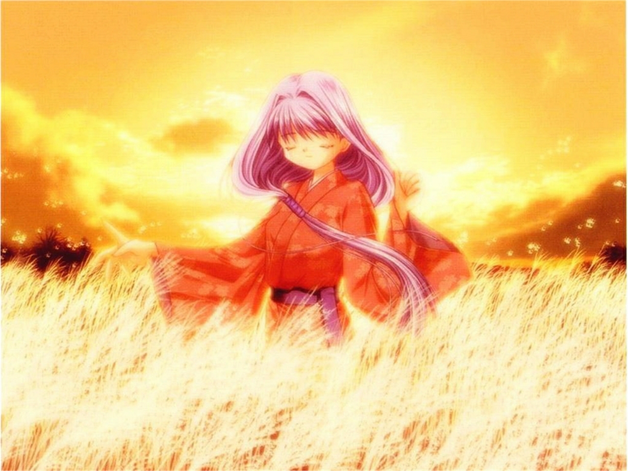 Kanna from Air in a field HD Wallpaper