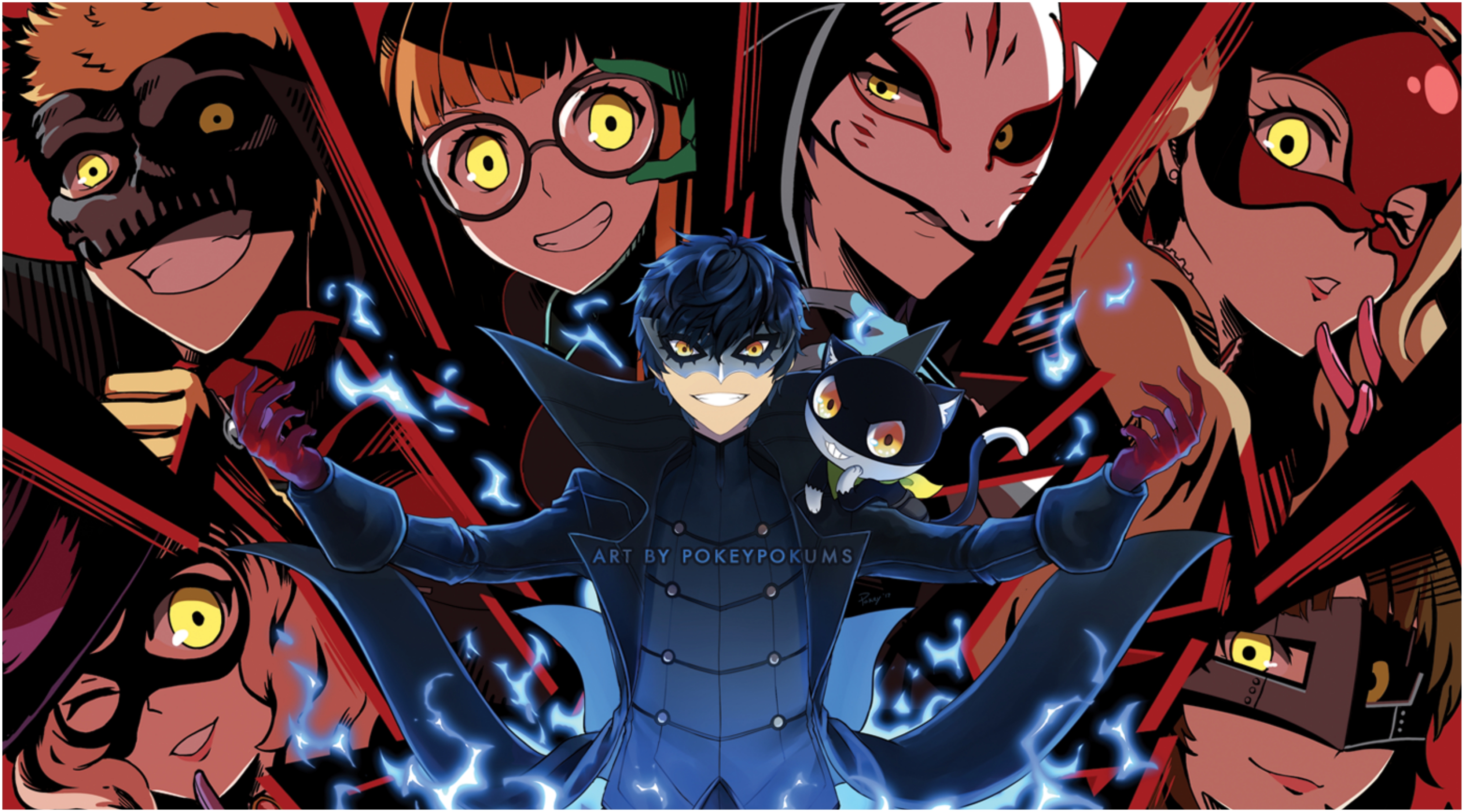 Joker and Phantom Thieves from Persona 5 HD Wallpaper
