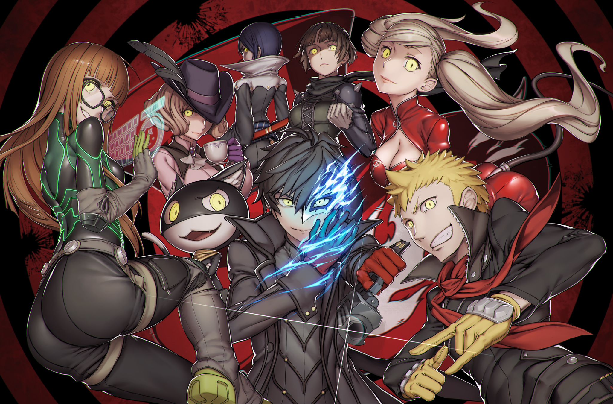 Persona 5 characters group portrait HD Wallpaper