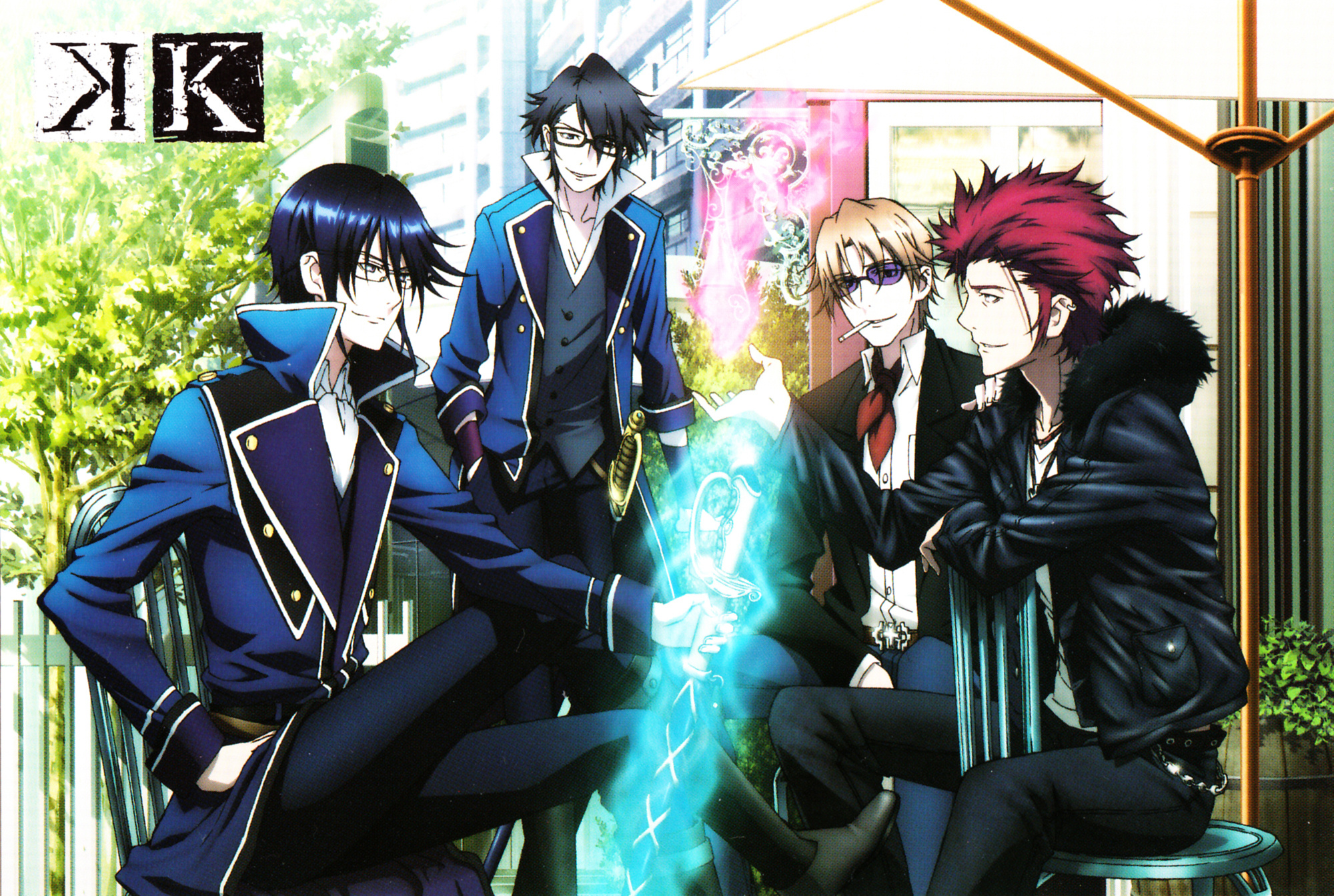K Characters with glowing sword HD Wallpaper