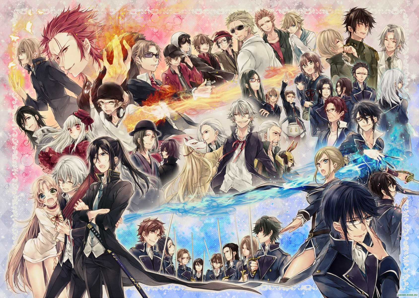 K-Project Mikoto Suoh and other characters collage HD Wallpaper