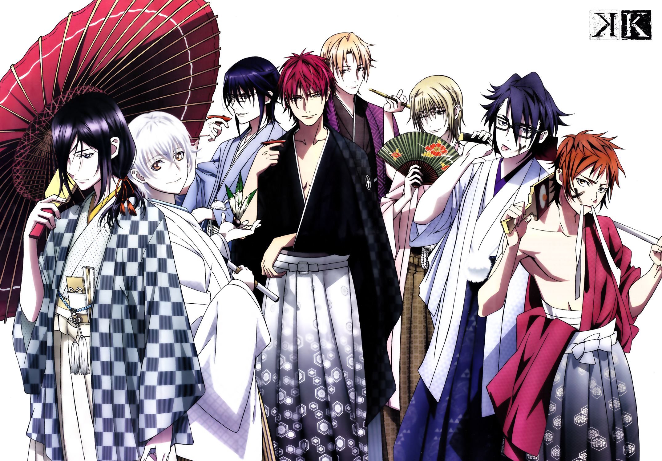 Group of men in kimonos HD Wallpaper