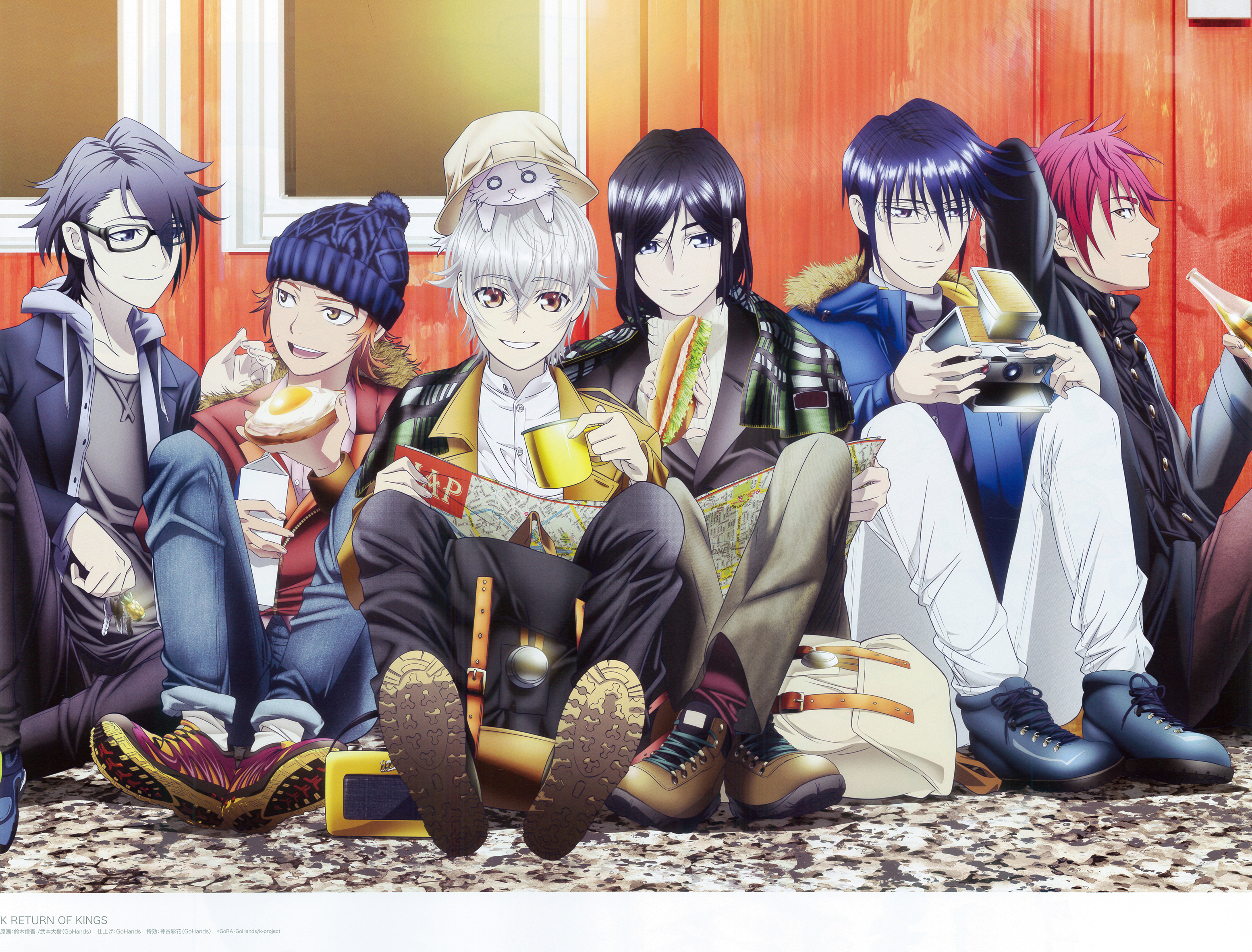 K: Return of Kings characters sitting outdoors HD Wallpaper