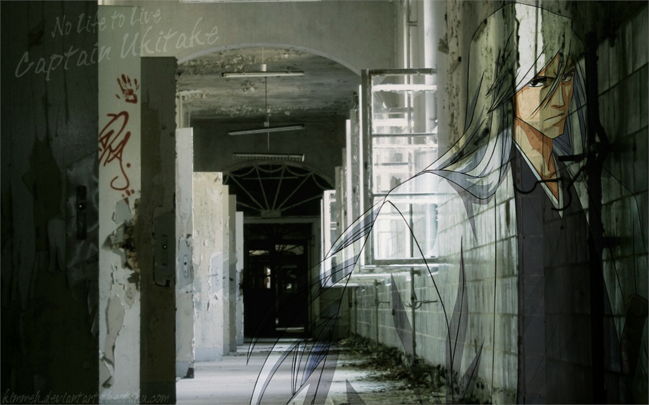 Captain Jūshirō Ukitake from Bleach in abandoned hallway HD Wallpaper