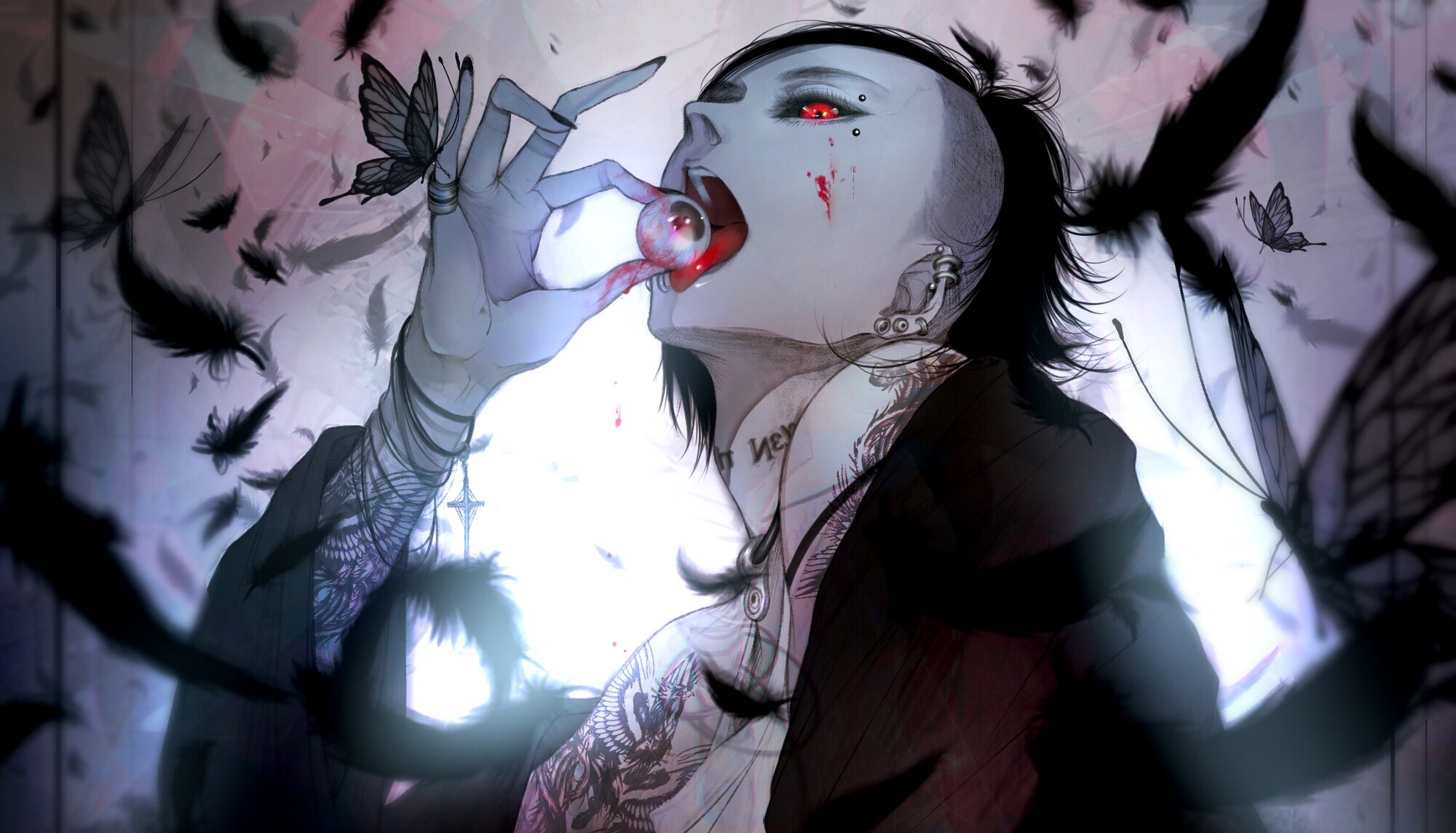 Uta from Tokyo Ghoul holding an eyeball HD Wallpaper