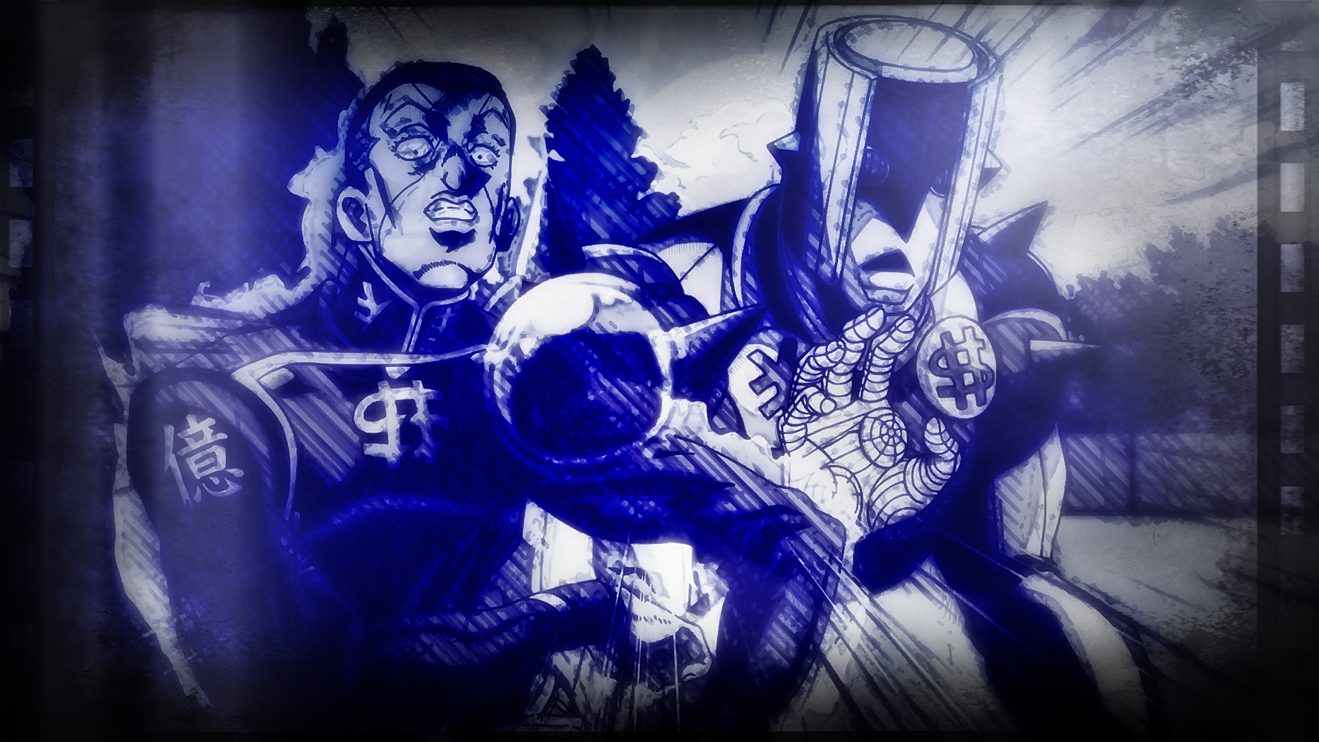 Okuyasu Nijimura and The Hand from JoJo's Bizarre Adventure HD Wallpaper