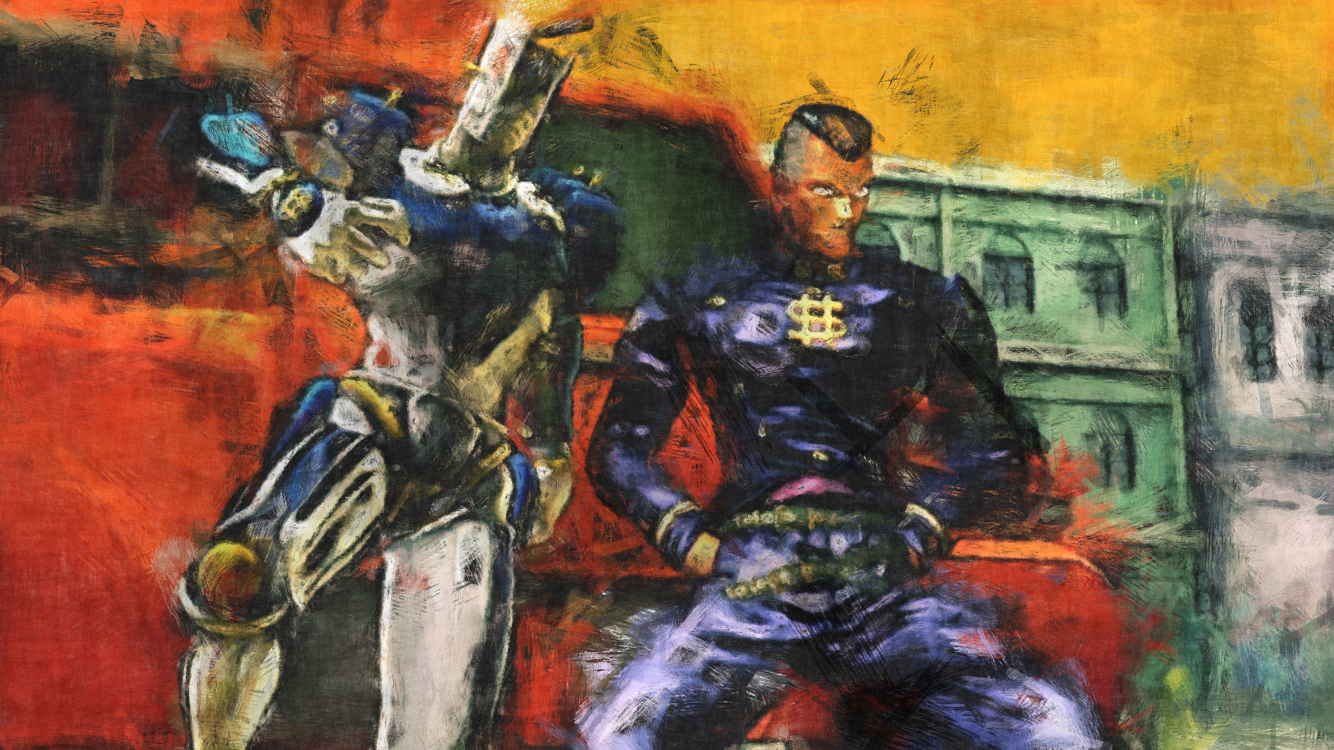 Okuyasu Nijimura and The Hand from JoJo's Bizarre Adventure HD Wallpaper