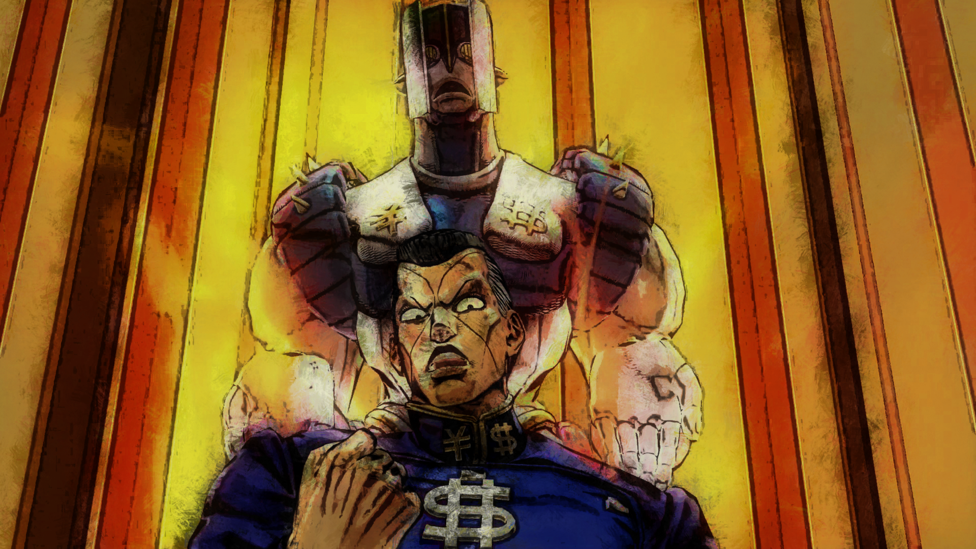 Okuyasu Nijimura and The Hand from JoJo's Bizarre Adventure HD Wallpaper