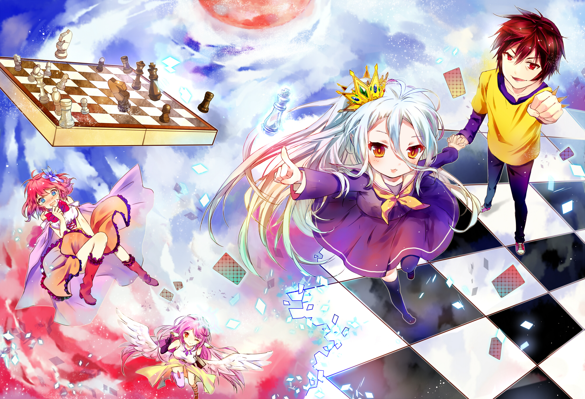 Sora and Shiro from No Game No Life HD Wallpaper