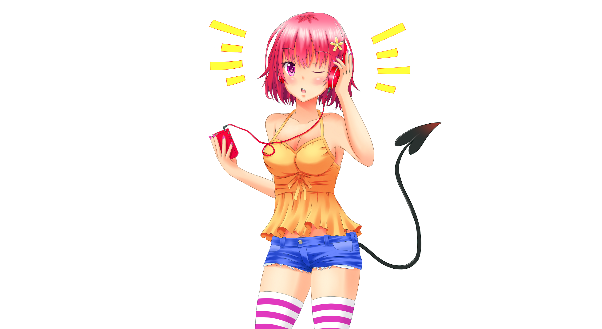 Momo Velia Deviluke listening to music HD Wallpaper