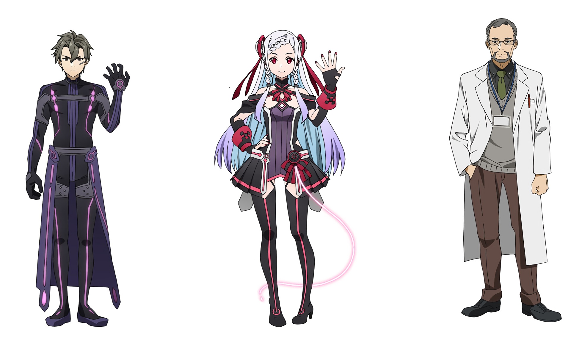 Yuna from Sword Art Online and two men HD Wallpaper