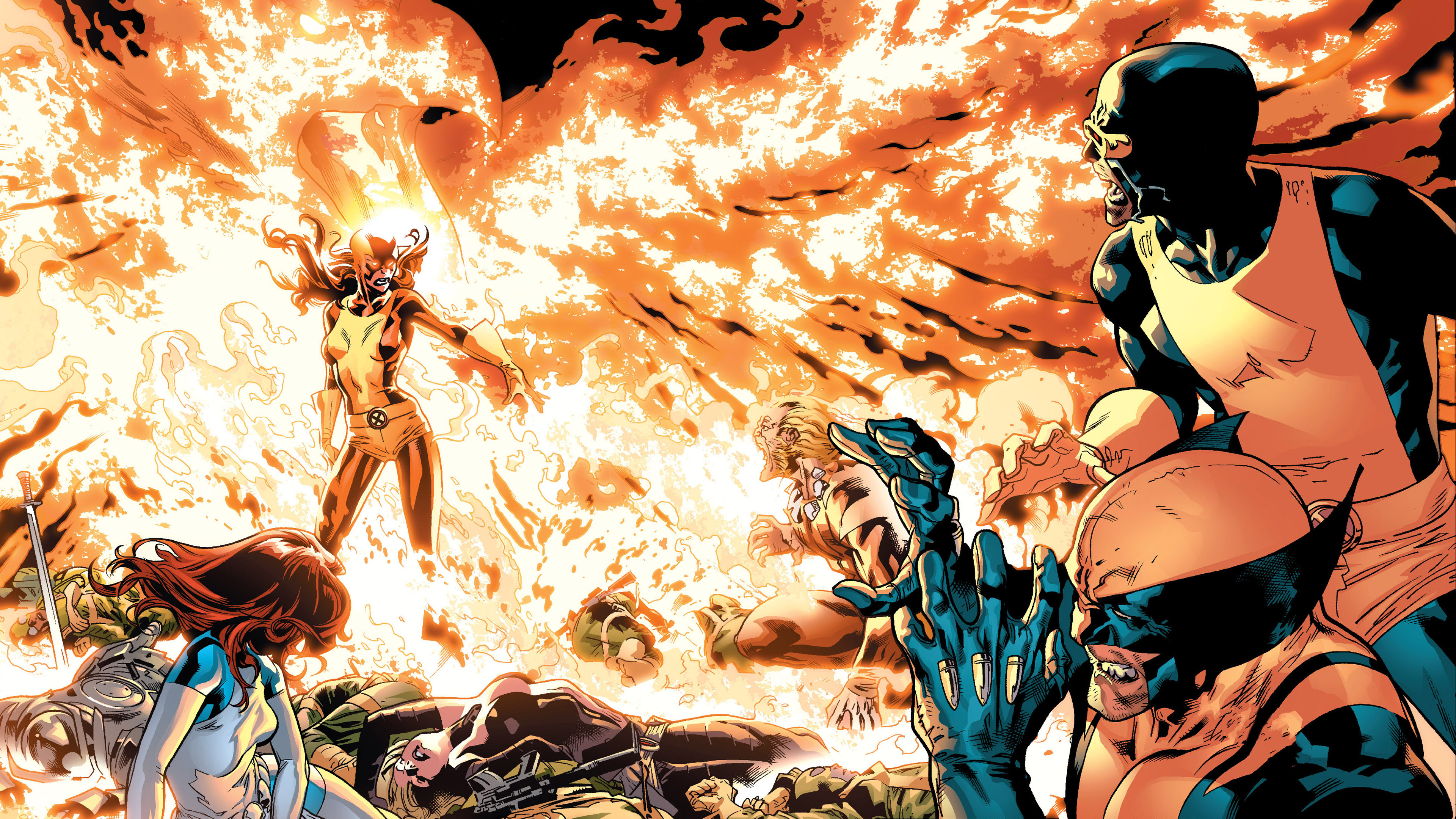 Phoenix from Marvel Comics in battle HD Wallpaper
