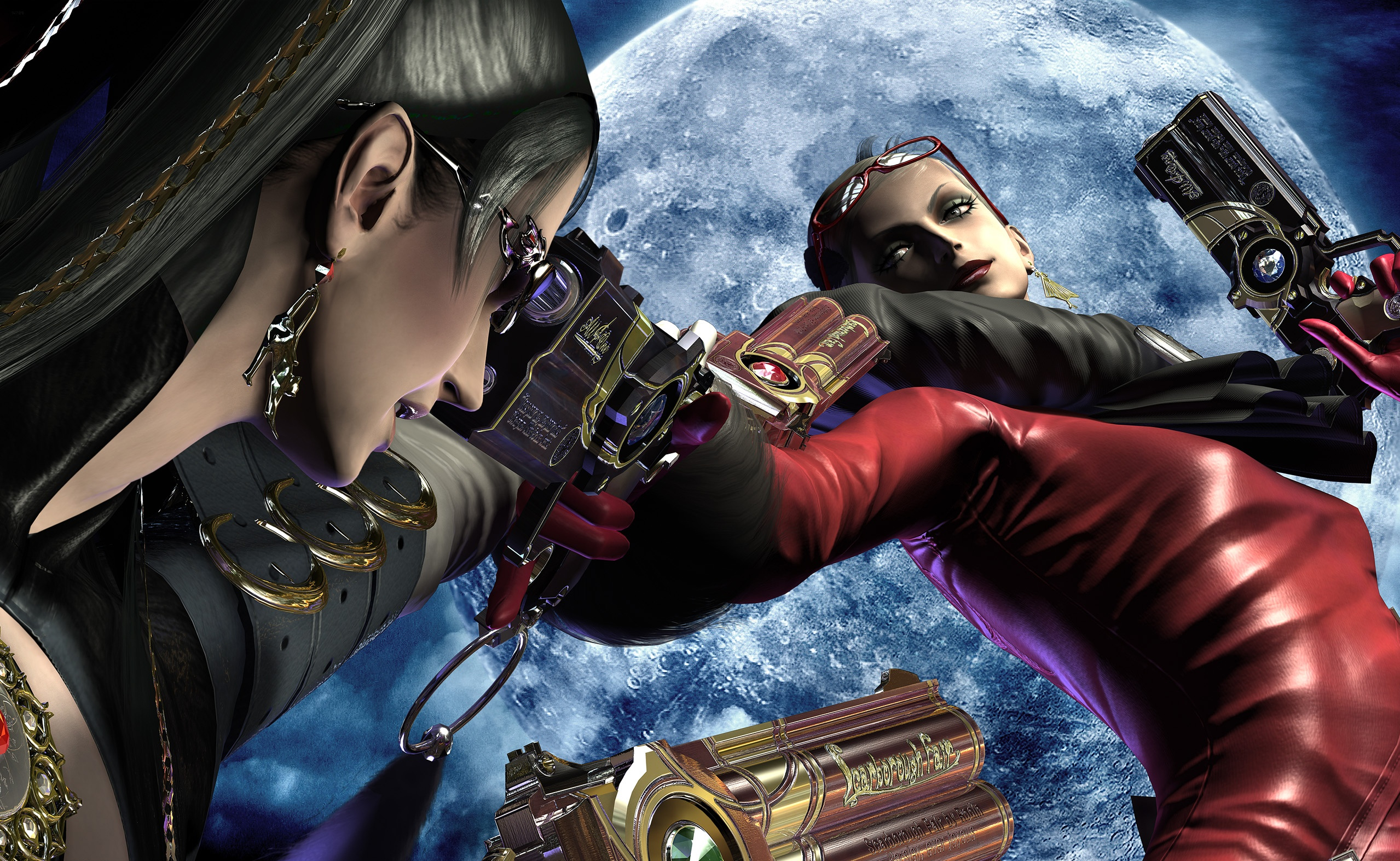 Dynamic Duel Between Bayonetta and Her Clone HD Wallpaper