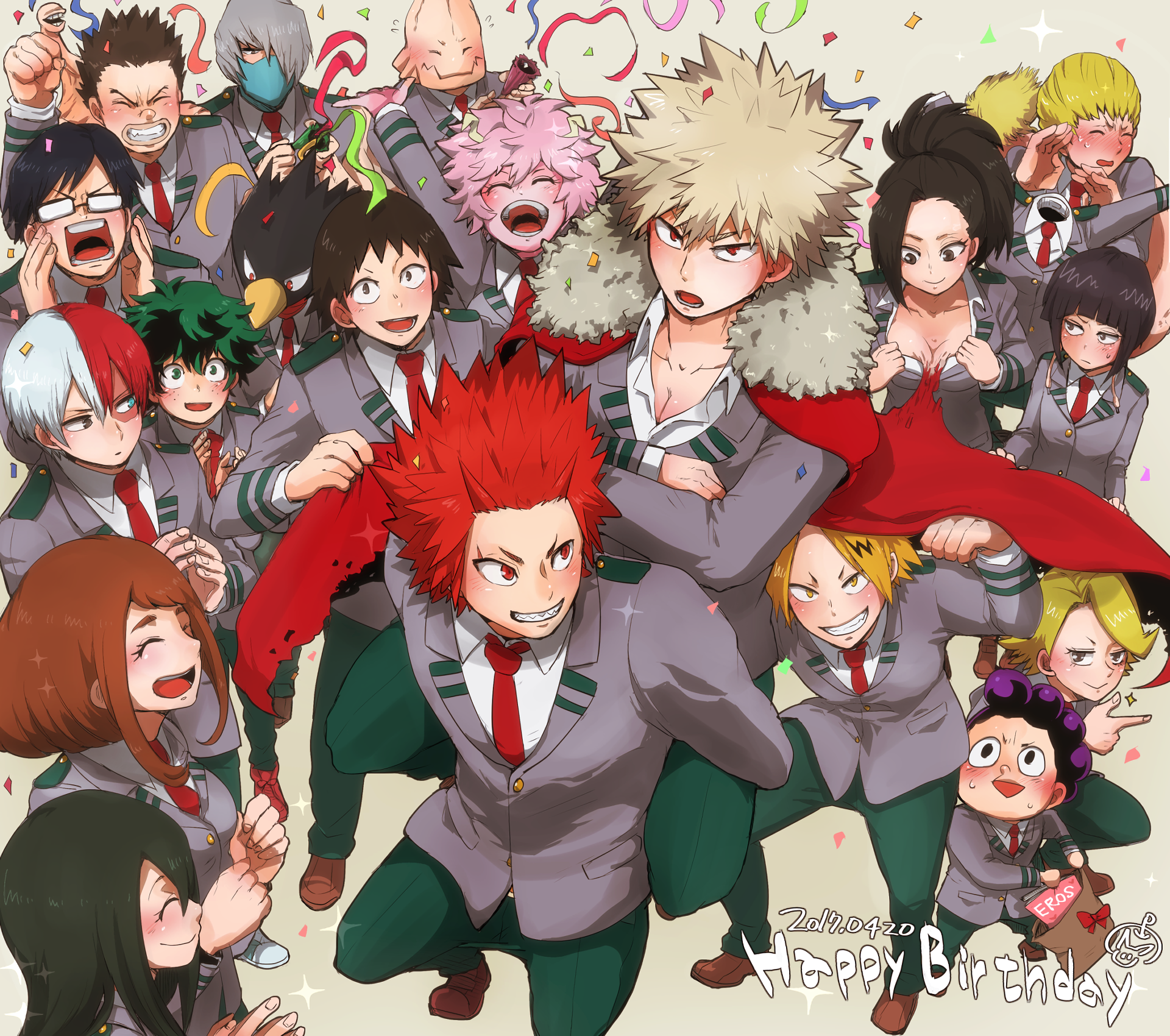 My Hero Academia characters celebrating a birthday HD Wallpaper