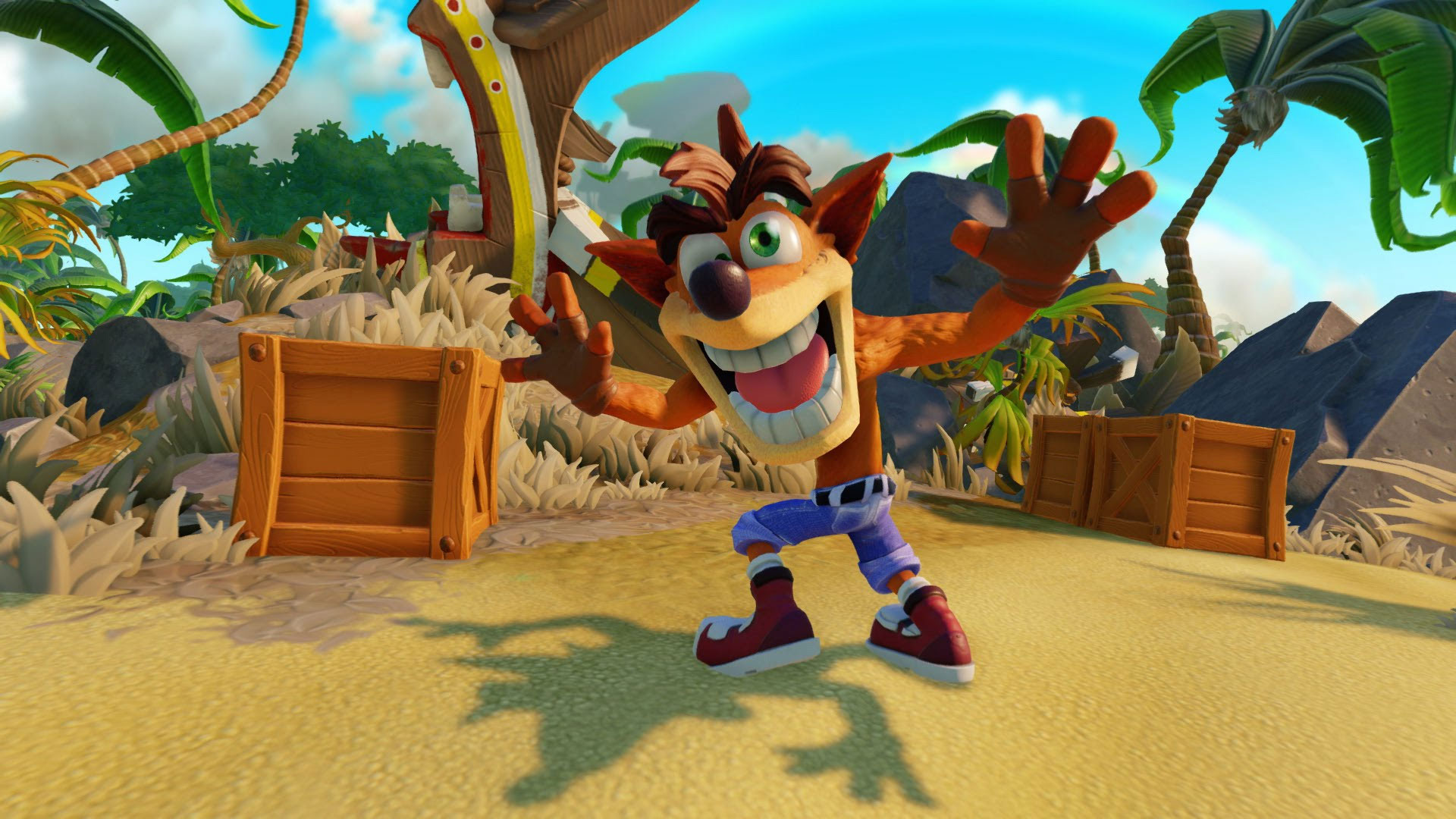 Crash Bandicoot in a tropical environment HD Wallpaper