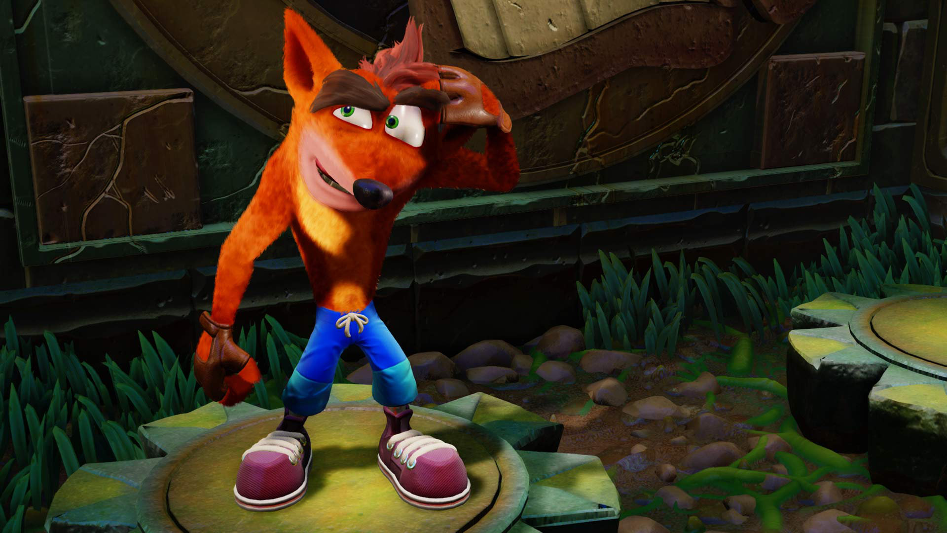 Crash Bandicoot standing on a platform HD Wallpaper