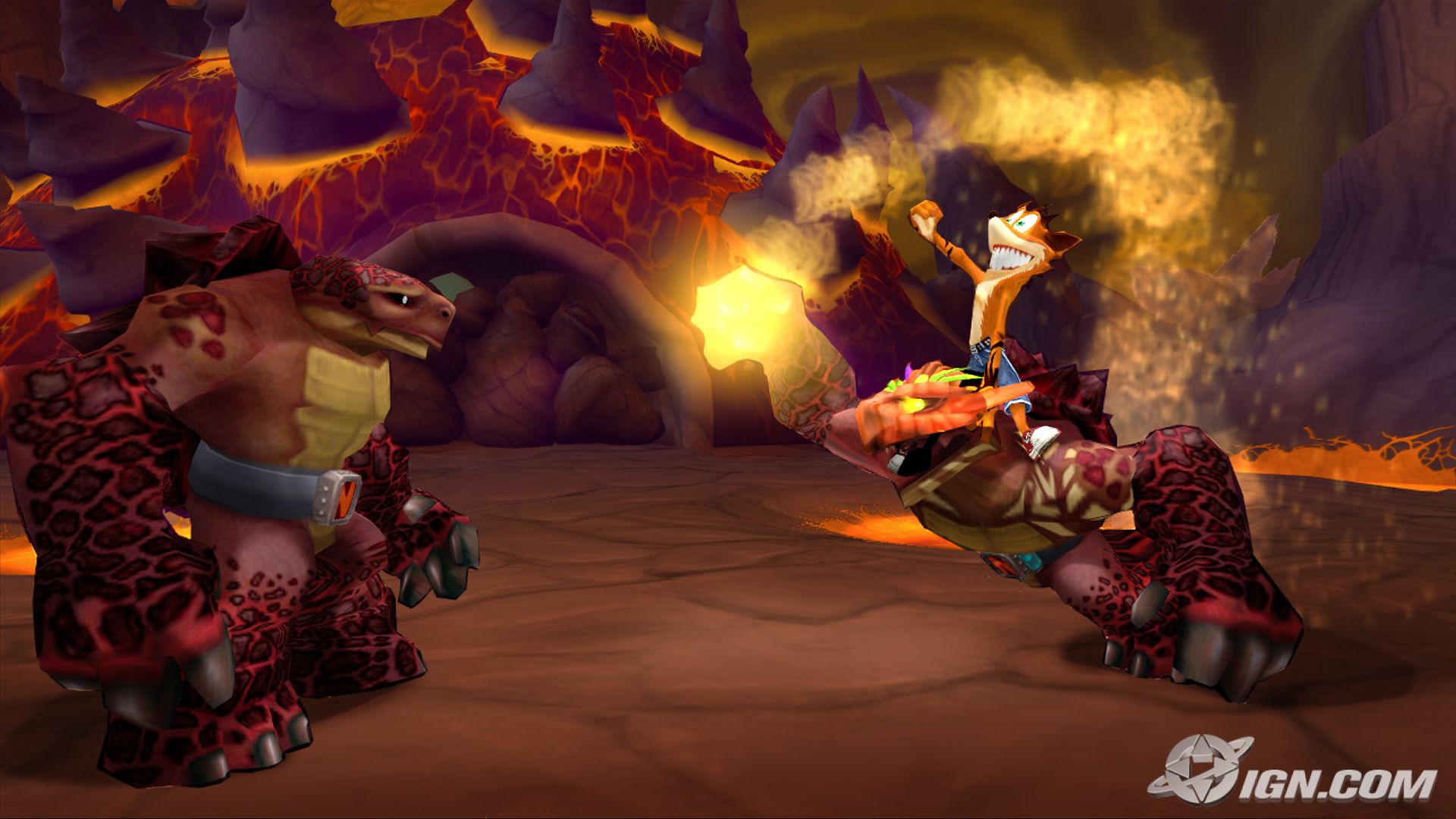 Crash Bandicoot in a volcanic cave HD Wallpaper