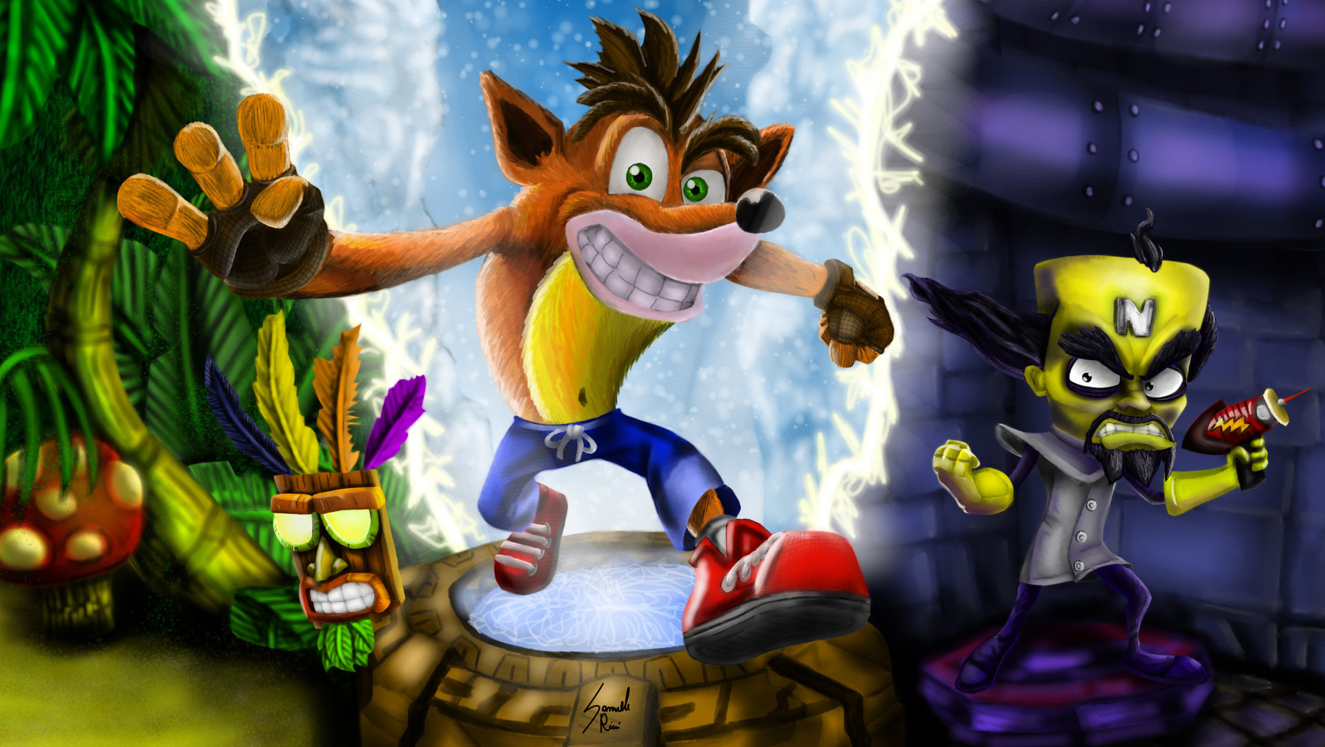 Crash Bandicoot and Dr. Neo Cortex HD Wallpaper