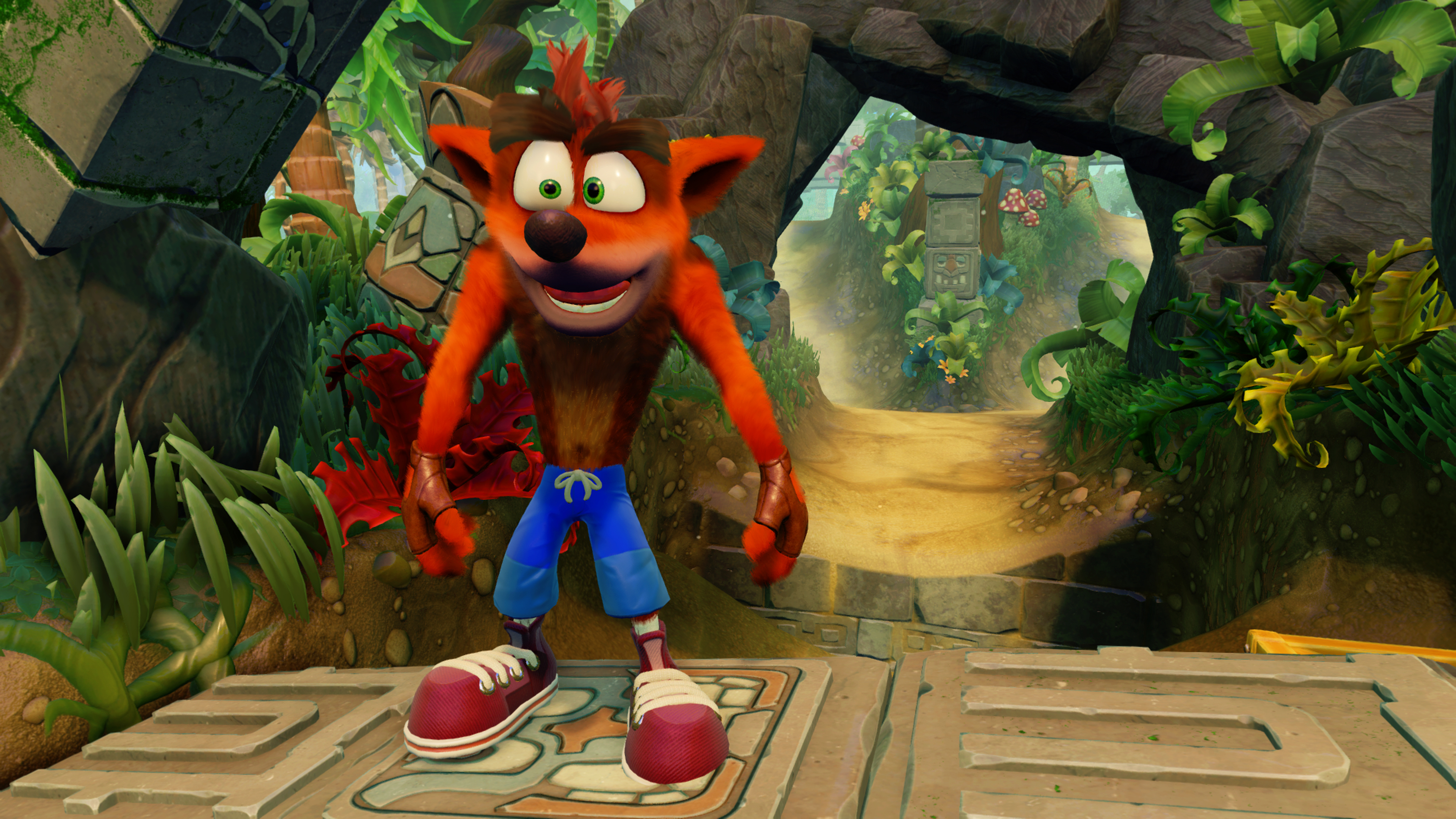 Crash Bandicoot in a jungle setting HD Wallpaper