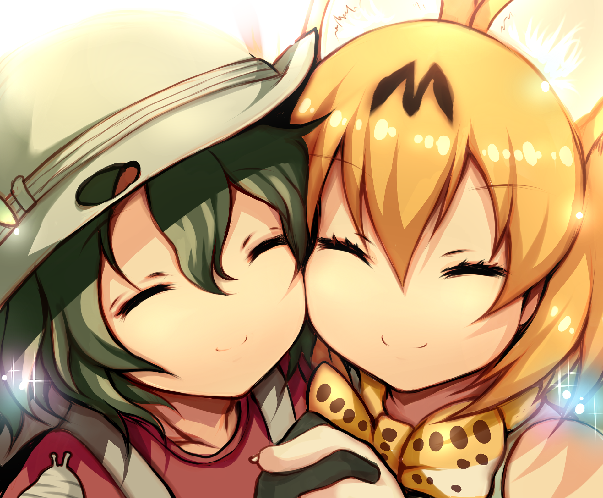 Serval from Kemono Friends hugging HD Wallpaper