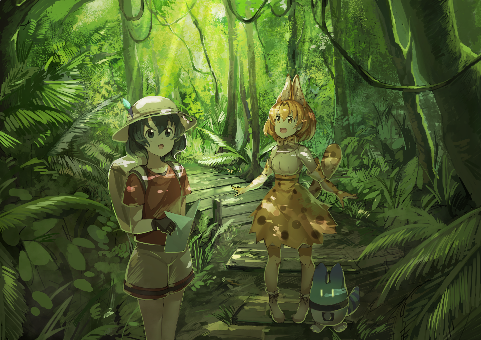 Serval from Kemono Friends in a jungle HD Wallpaper