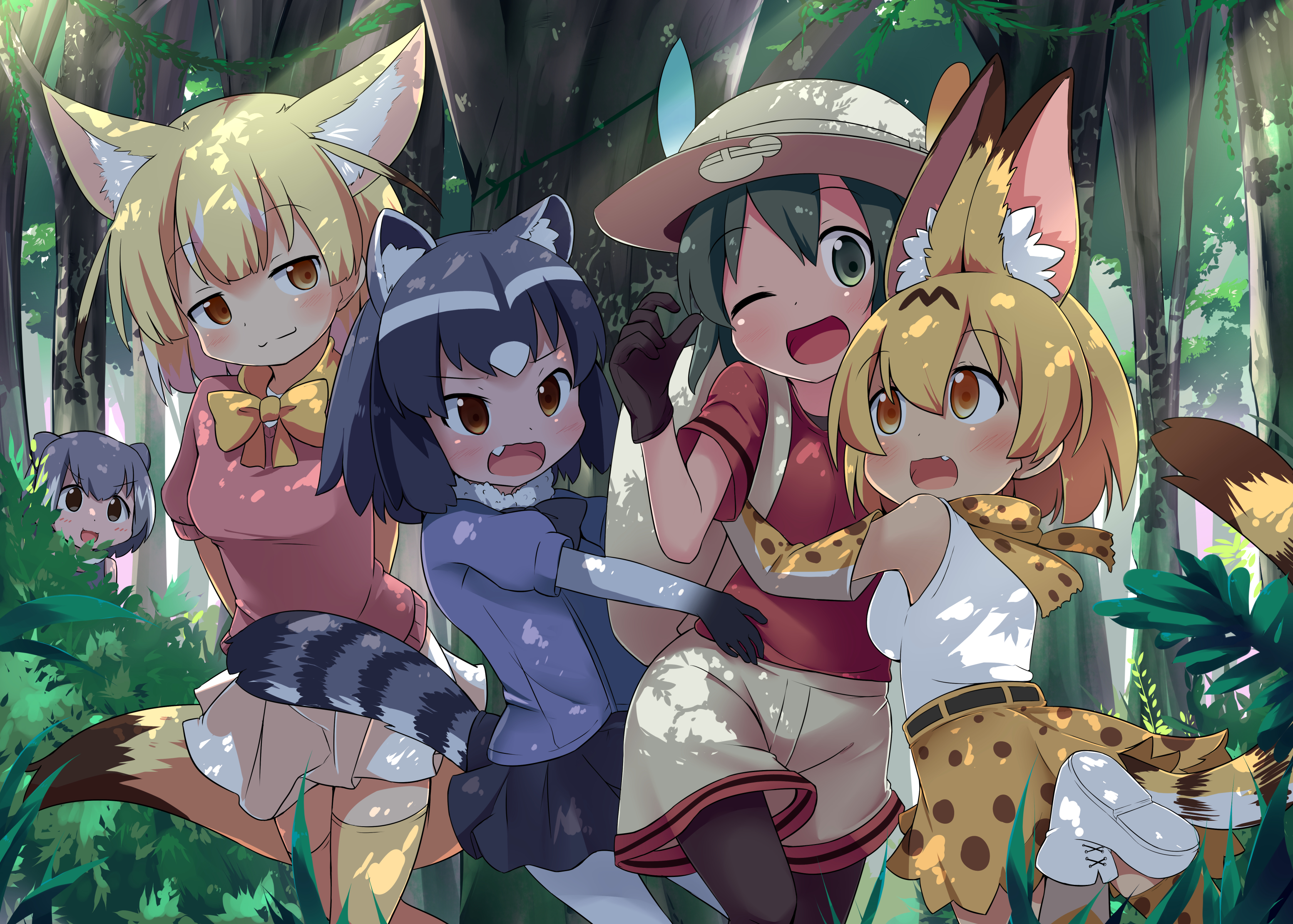 Serval from Kemono Friends on Forest Adventure HD Wallpaper
