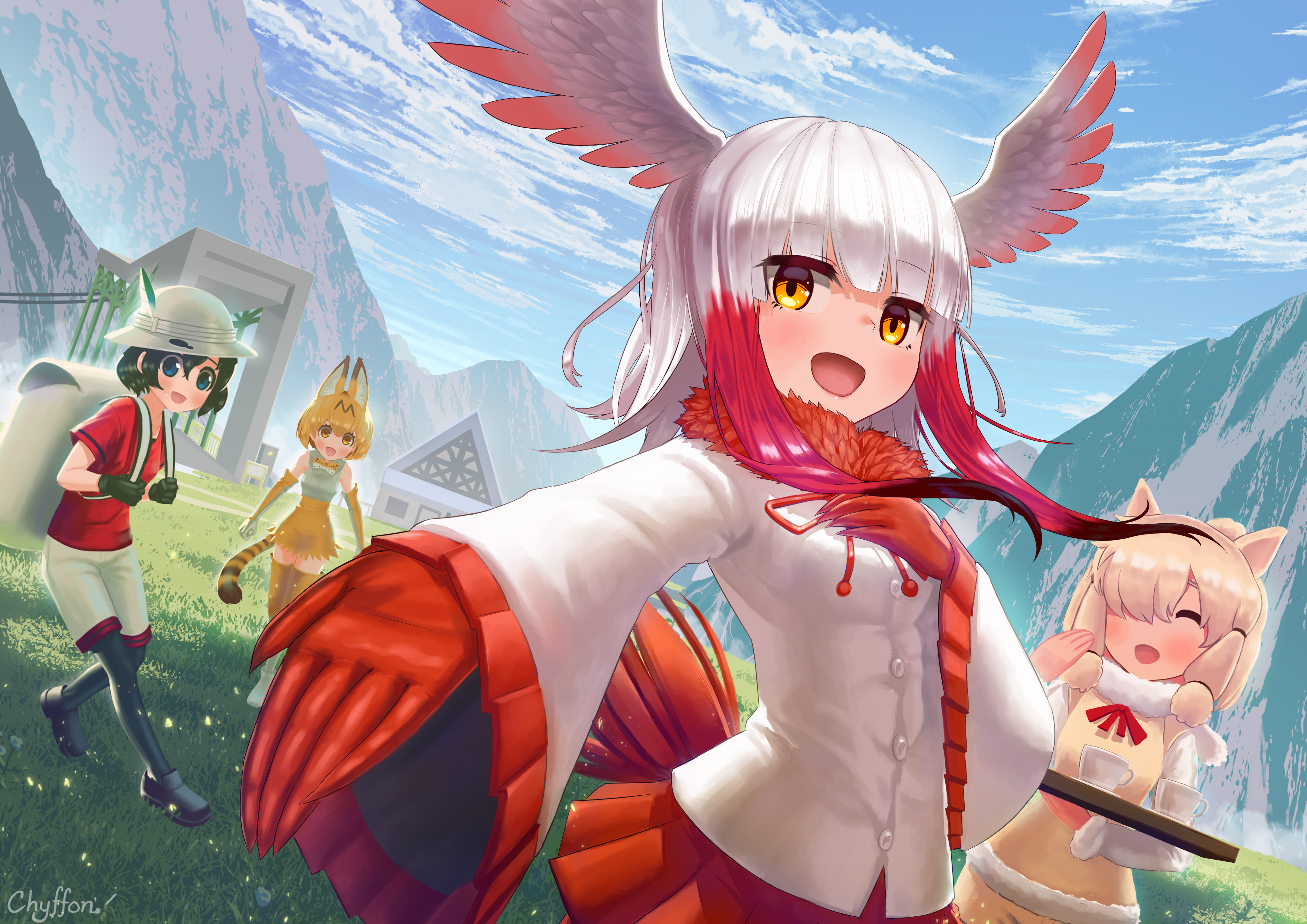 Serval and friends in Kemono Friends HD Wallpaper