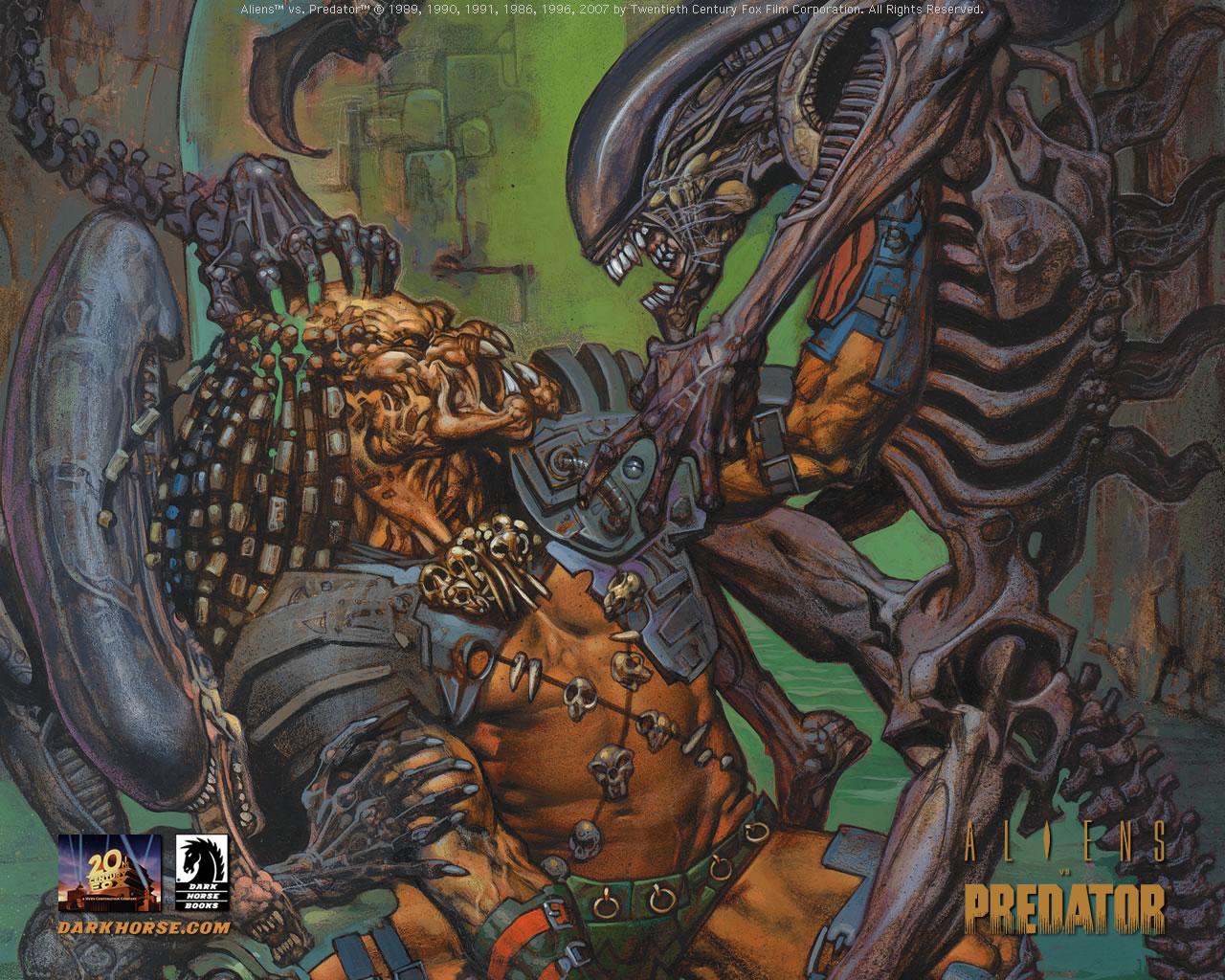 Alien vs. Predator fighting HD Wallpaper