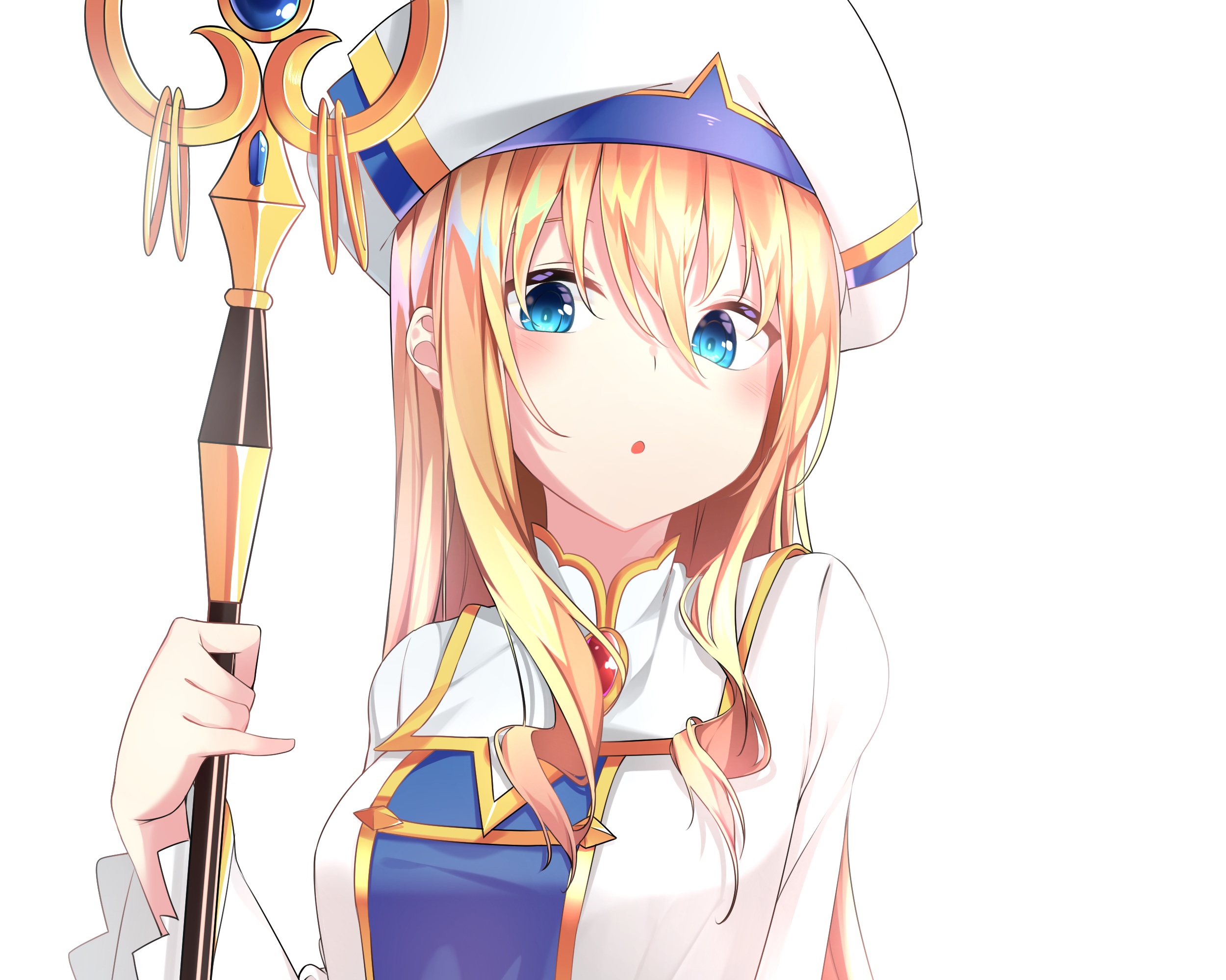 Priestess from Goblin Slayer holding a staff HD Wallpaper