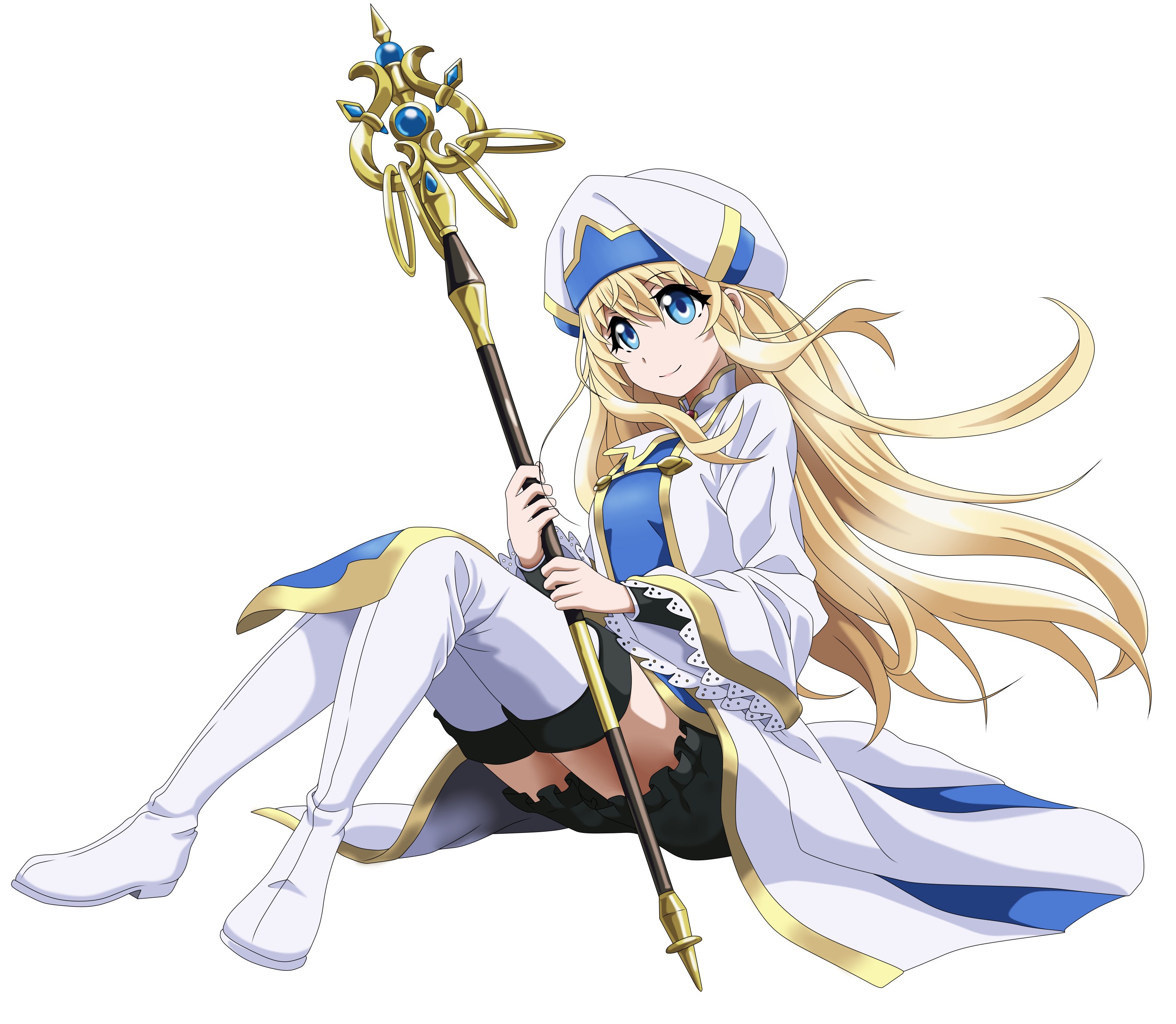 Priestess from Goblin Slayer holding a staff HD Wallpaper