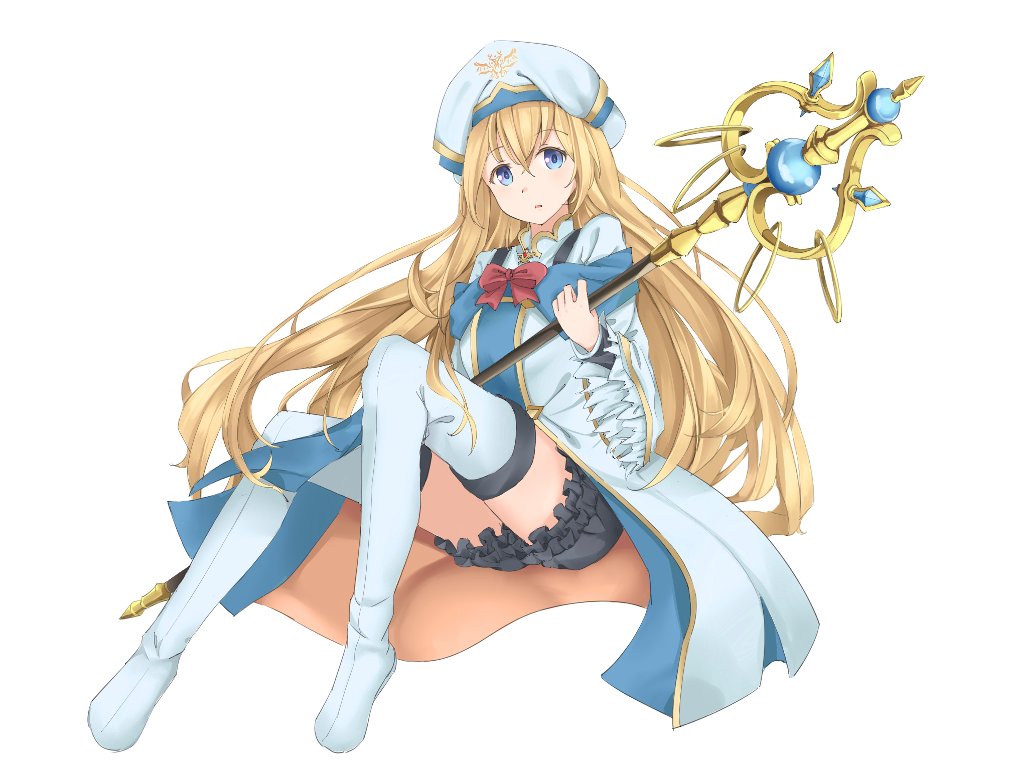 Priestess from Goblin Slayer holding a staff HD Wallpaper