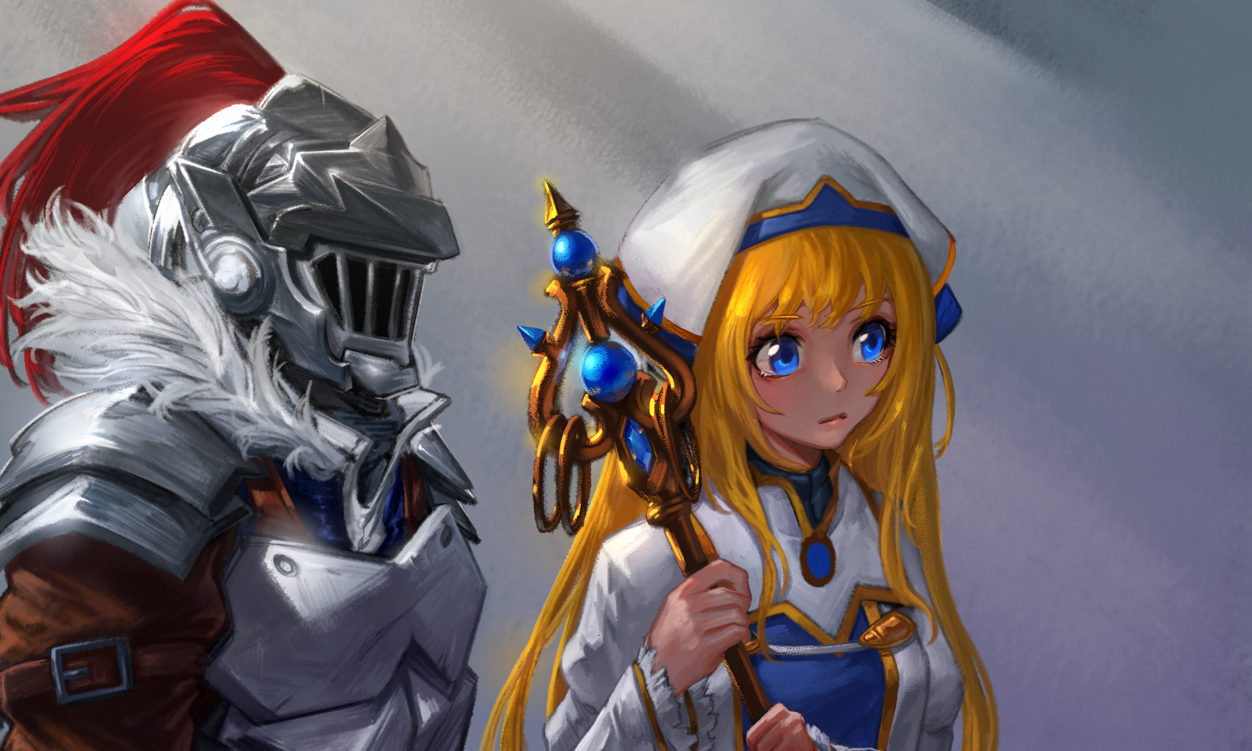 Priestess and Goblin Slayer from Goblin Slayer HD Wallpaper