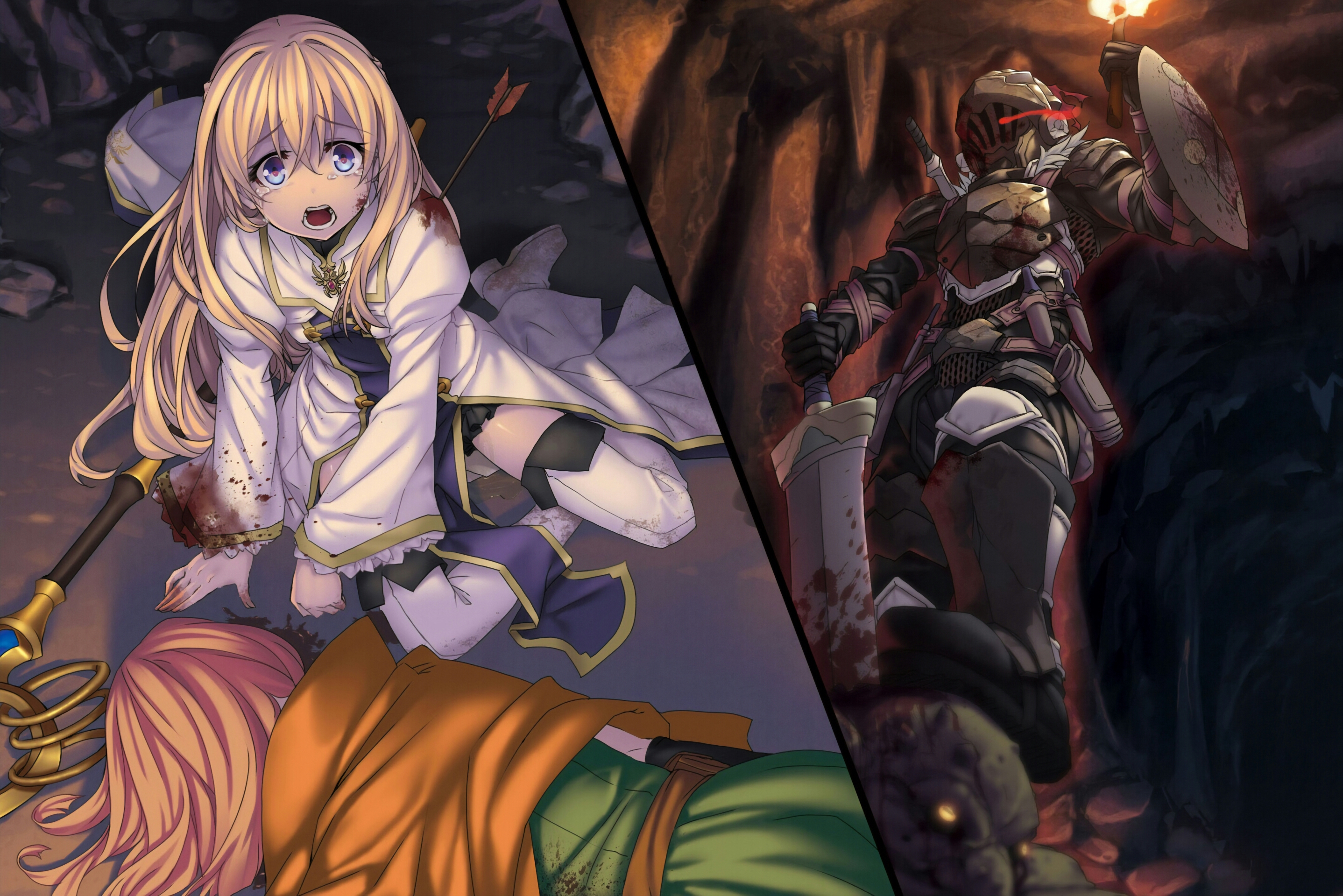 Priestess and Goblin Slayer from Goblin Slayer HD Wallpaper