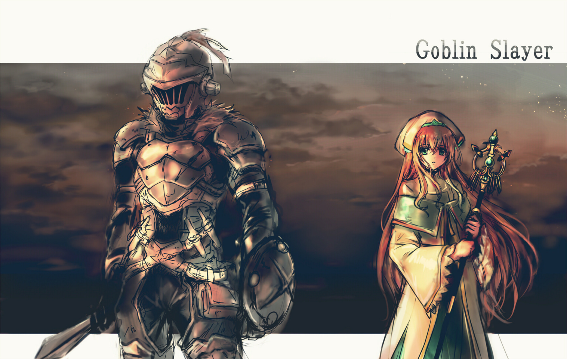 Goblin Slayer and Priestess from Goblin Slayer HD Wallpaper