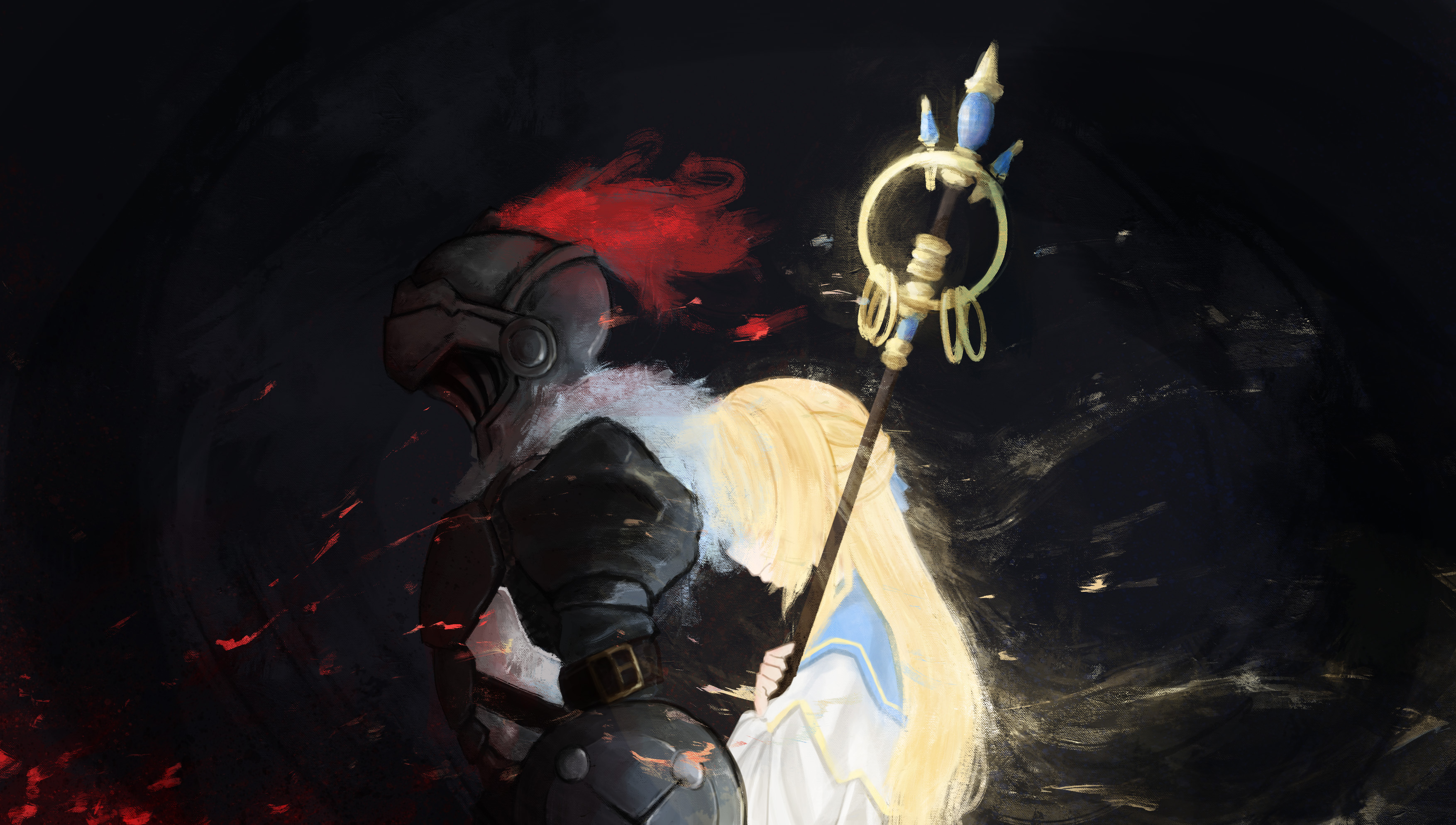 Priestess and Goblin Slayer from Goblin Slayer HD Wallpaper