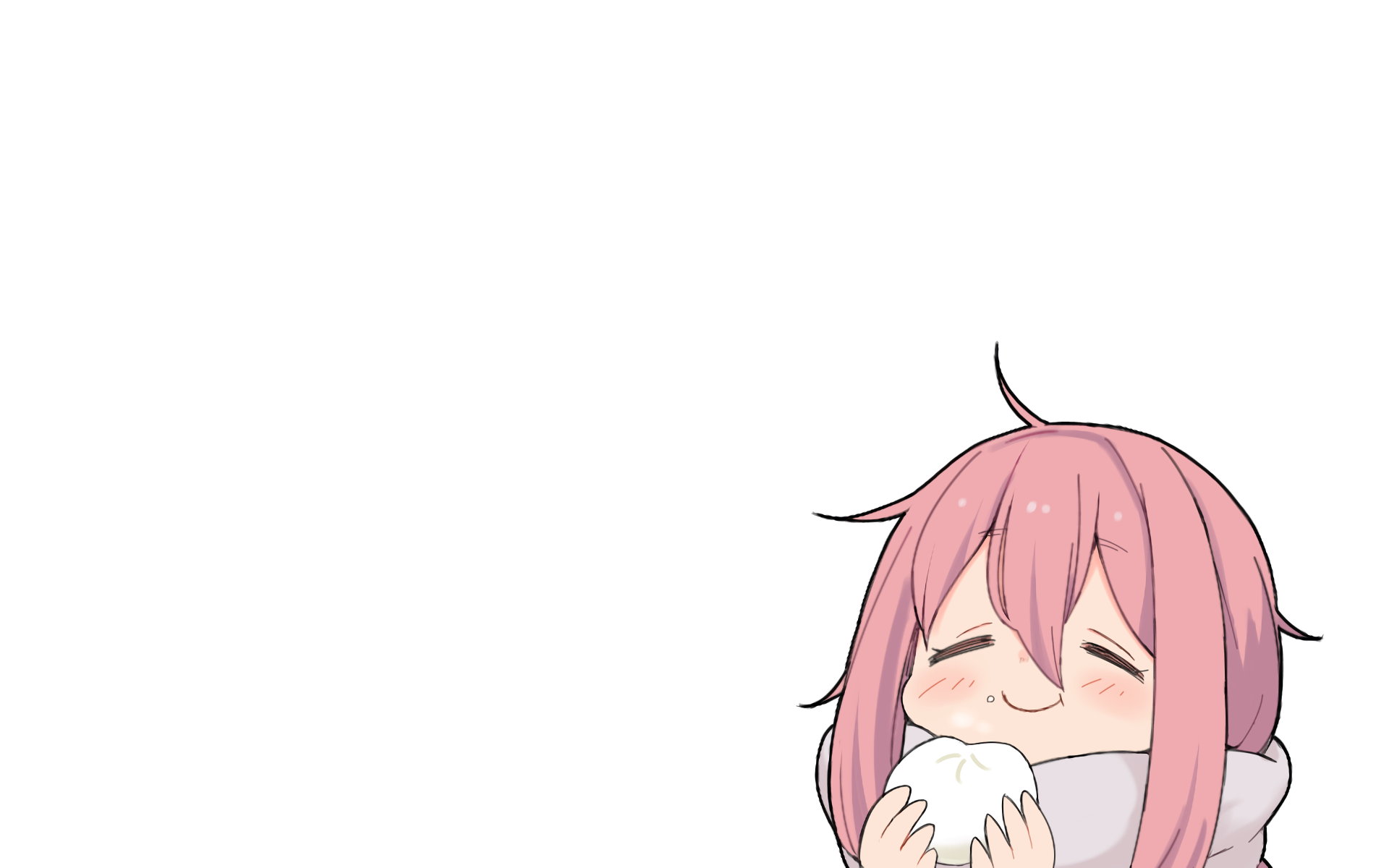 Nadeshiko Kagamihara eating a bun HD Wallpaper