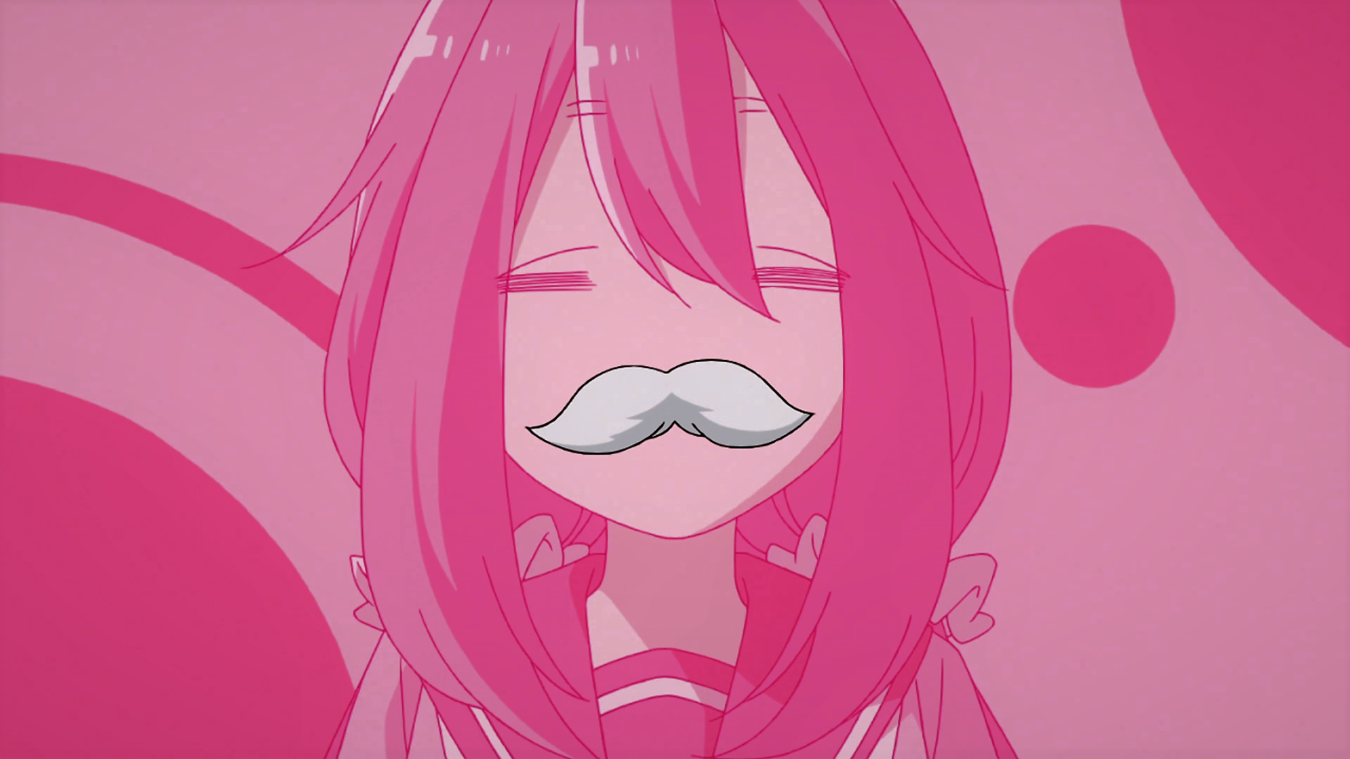 Nadeshiko Kagamihara with a mustache HD Wallpaper
