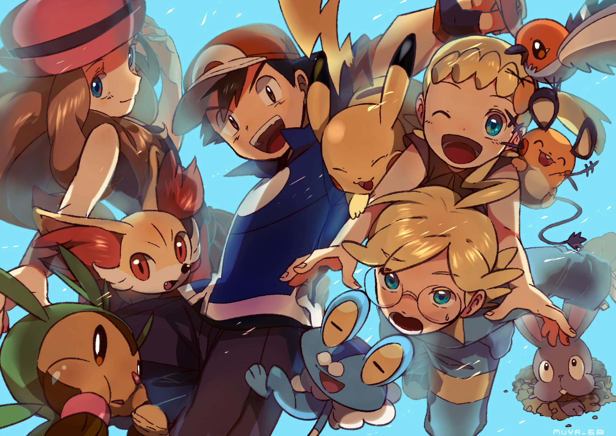 Ash Ketchum and friends from Pokémon HD Wallpaper