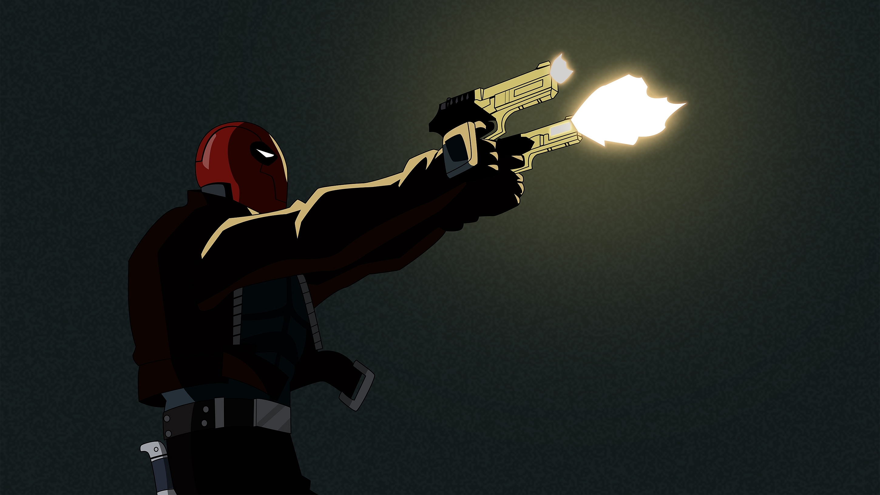 Red Hood firing two pistols HD Wallpaper