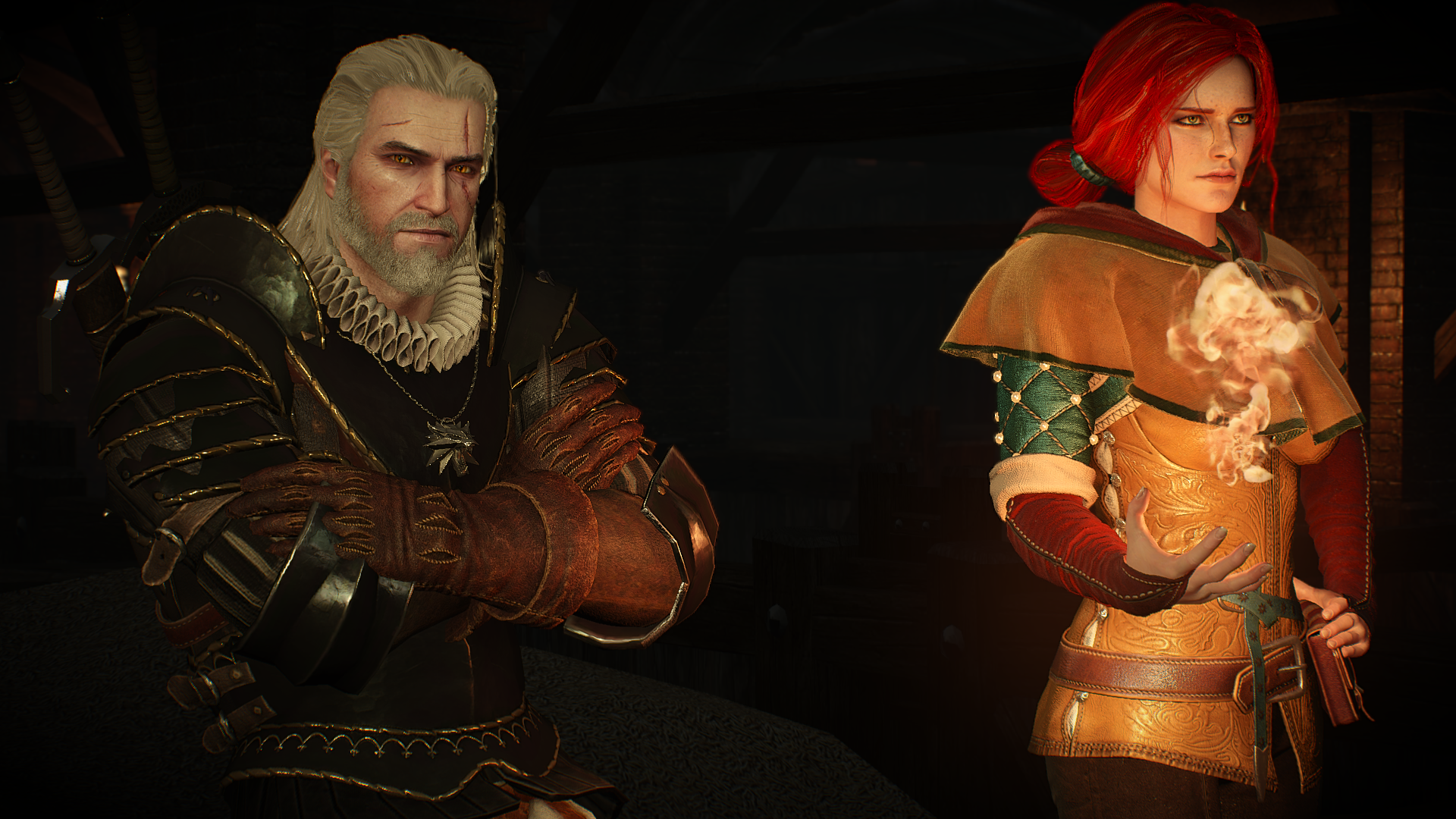 Geralt and Triss from The Witcher HD Wallpaper